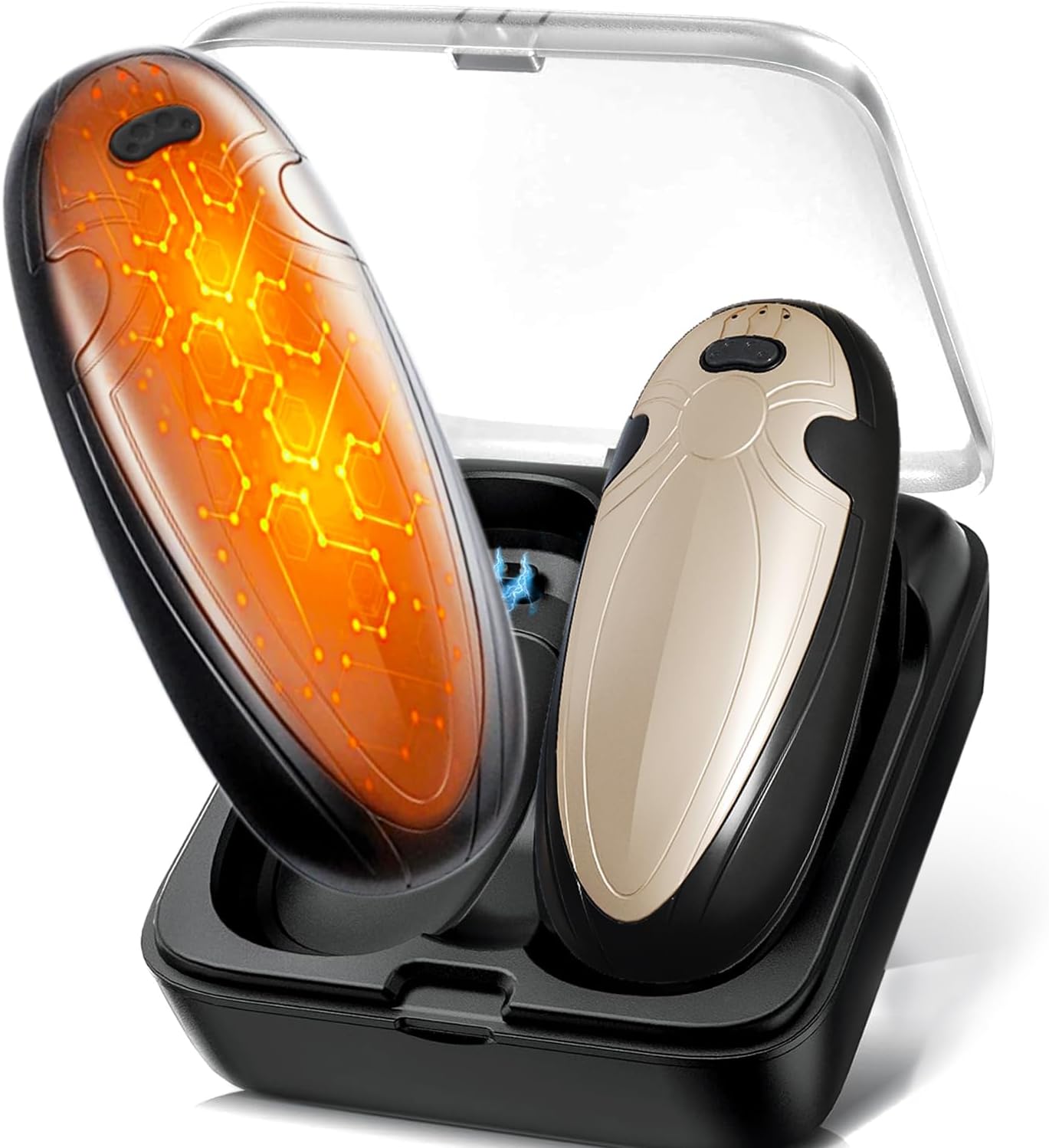 Hand Warmers Rechargeable 2 Pack,with Charging Case,14000mAh Electric Hand Warmer Reusable, 60Hrs Long Heating, Portable Pocket Heater Handwarmer for Women Men, Outdoor Camping, Ski Equipment