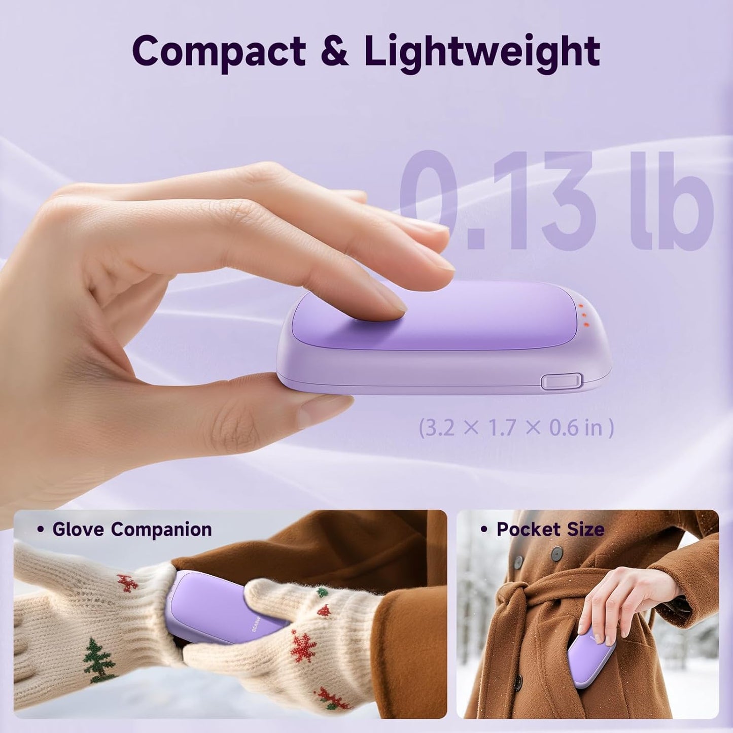 Electric Hand Warmers Rechargeable - 2 Pack Magnetic Pocket Heater Handwarmers with AI Chips, Portable Hunting Gear, Reusable Winter Essentials, Gift Ideas for Men, Women, Outdoor