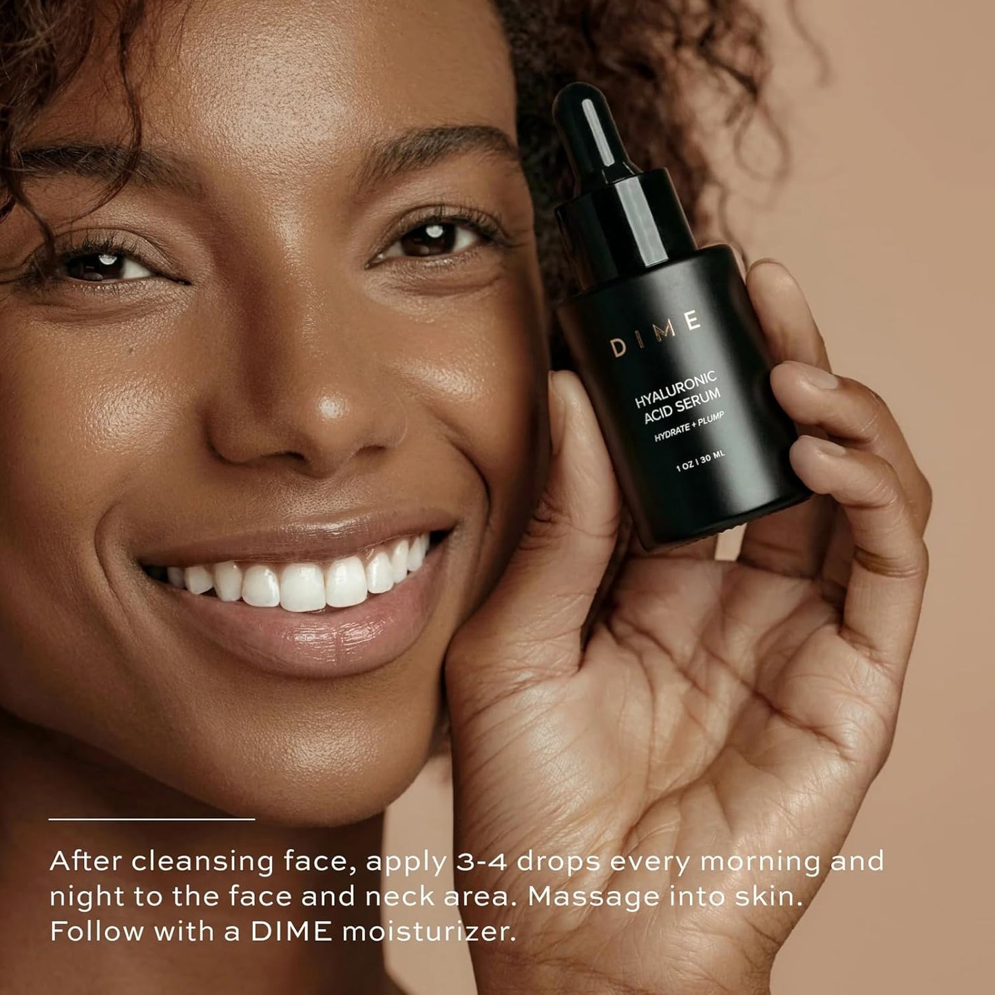 DIME Beauty Hyaluronic Acid Serum, Ultra Hydrating Face Serum with Pure Hyaluronic Acid, 1 oz / 30 ml