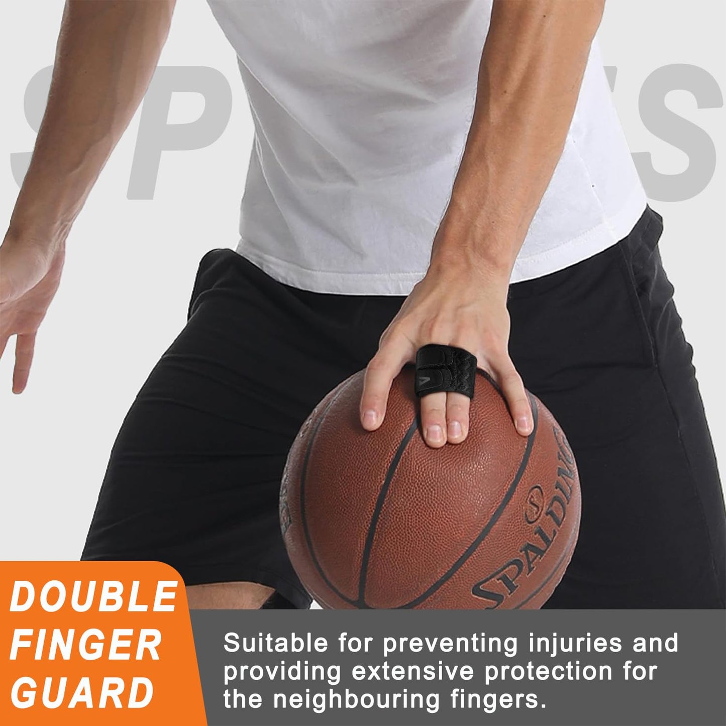 2PCS Finger Splints (No Metal Support) – Adjustable Neoprene Finger Straps/Wraps for Arthritis, Tendonitis & Athletic Stress Relief, Compression Tape for Sports (Basketball, Tennis, Volleyball, Badminton, Golf) – Double Finger Design, S