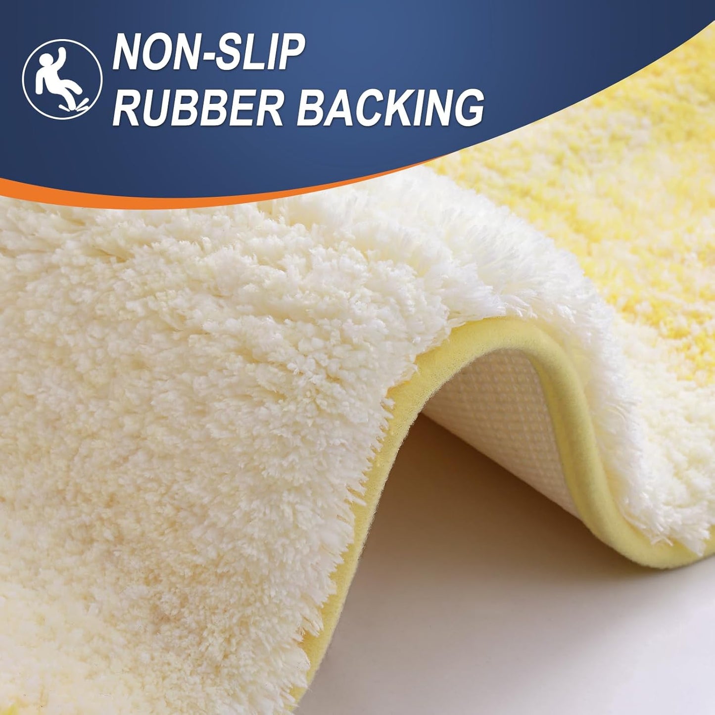 OLANLY Bathroom Runner Rugs 59x24, Extra Soft Absorbent Microfiber Bath Rugs, Rubber Backing, Quick Dry, Machine Washable Bath Mats for Bathroom Floor, Tub and Shower, Home Decor Accessories, Yellow