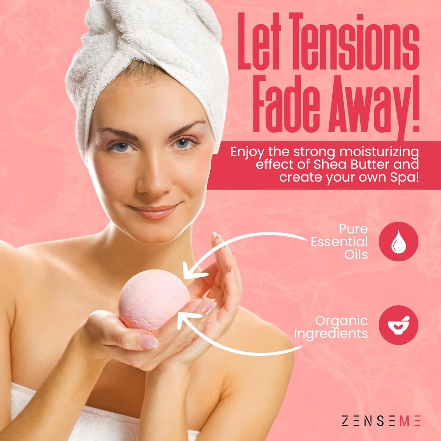 Bath Bombs for Women - Bath Bombs for Women Relaxing - Organic Bath Bombs with Feminine Scents for Her - 2.5 Oz Gift Set of 8 Scented All Natural Bath Bombs with Natural Essential Oils - Gift