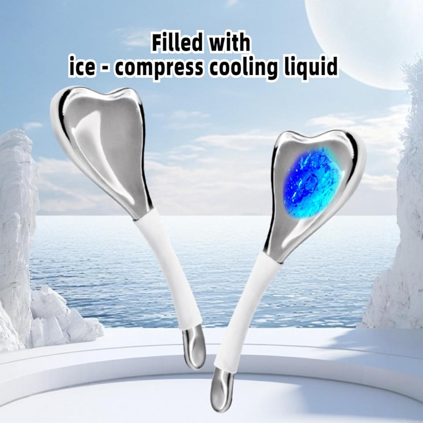 Ice Globes for Face & Eyes, Unbreakable Stainless Steel Cryo Massagers for Skincare Routines, Multifunctional Cold Roller Cooling Globes for Puffiness, Sagging Skin, and Facial Relaxation