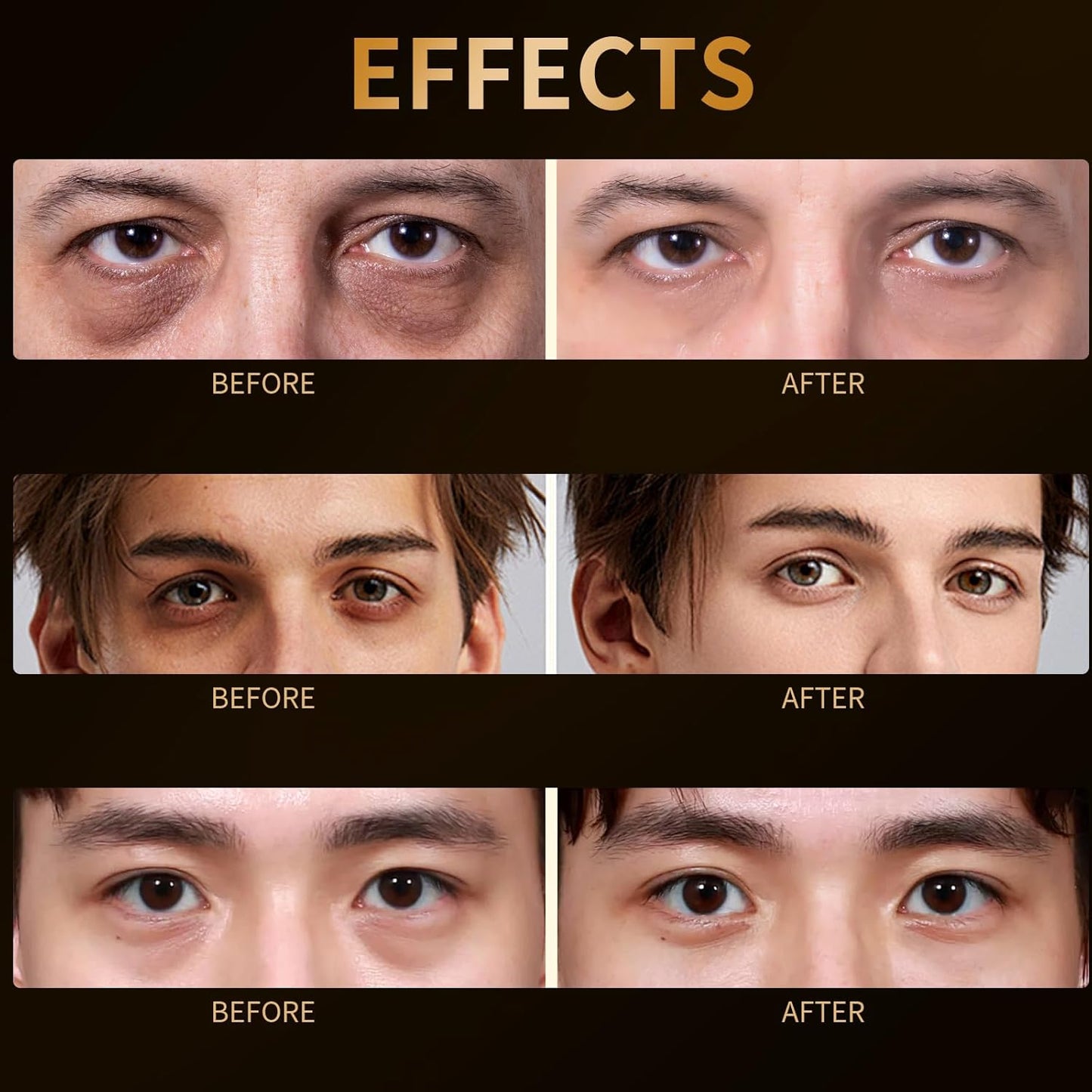 Eye Repair Stick for Men, Reduces Under Eye Dark Circles & Eyebags, Eyes Cooling Stick Hydrates and Depuffing 0.34 Fl.Oz (2)