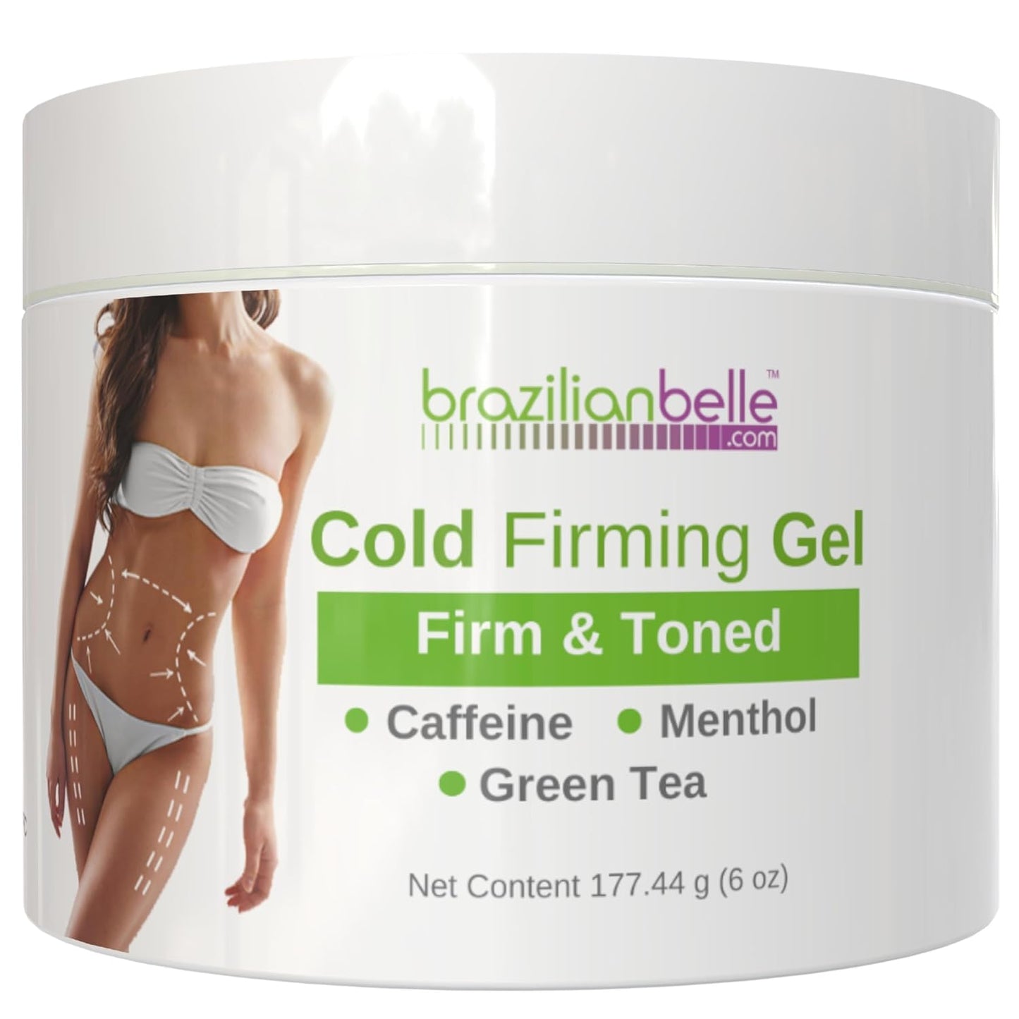 Brazilian Belle Cold Firming Gel - Skin Tightening & Anti Cellulite Gel with Caffeine - Advanced Skin Firming & Body Firming Cream for Loose & Sagging Skin