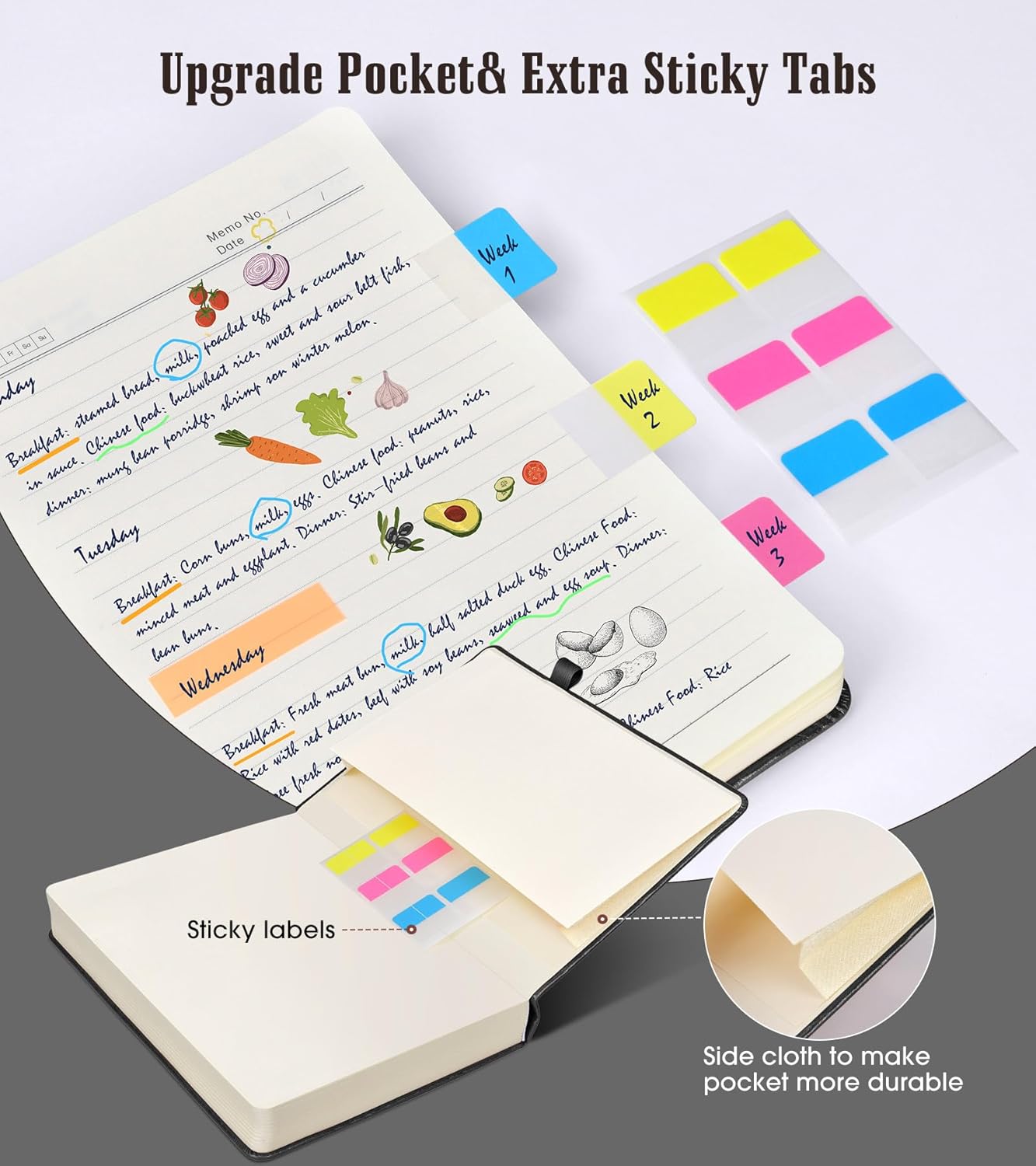 Lined Journal Notebook, 365 Pages B5 Large Journals for Writing Ruled Notebook, Hardcover Leather Journal for Women Men, Daily Notebook for Work, Note Taking, 100Gsm Thick Paper ( 7.6'' X 10'' Black)