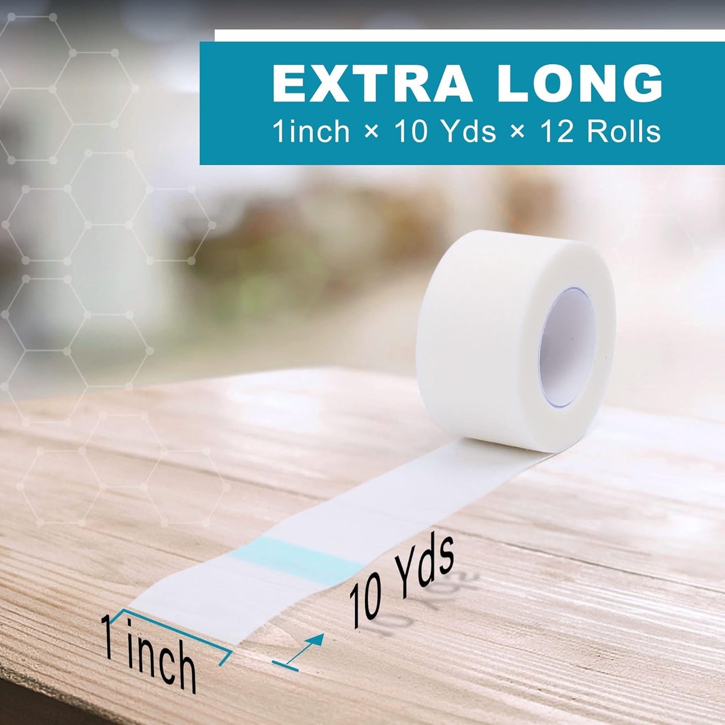 LotFancy Medical Tape,12Rolls 1inch x 10Yards, Surgical Paper Tapes, Wound First Aid Tape, 2 Dispensers Included