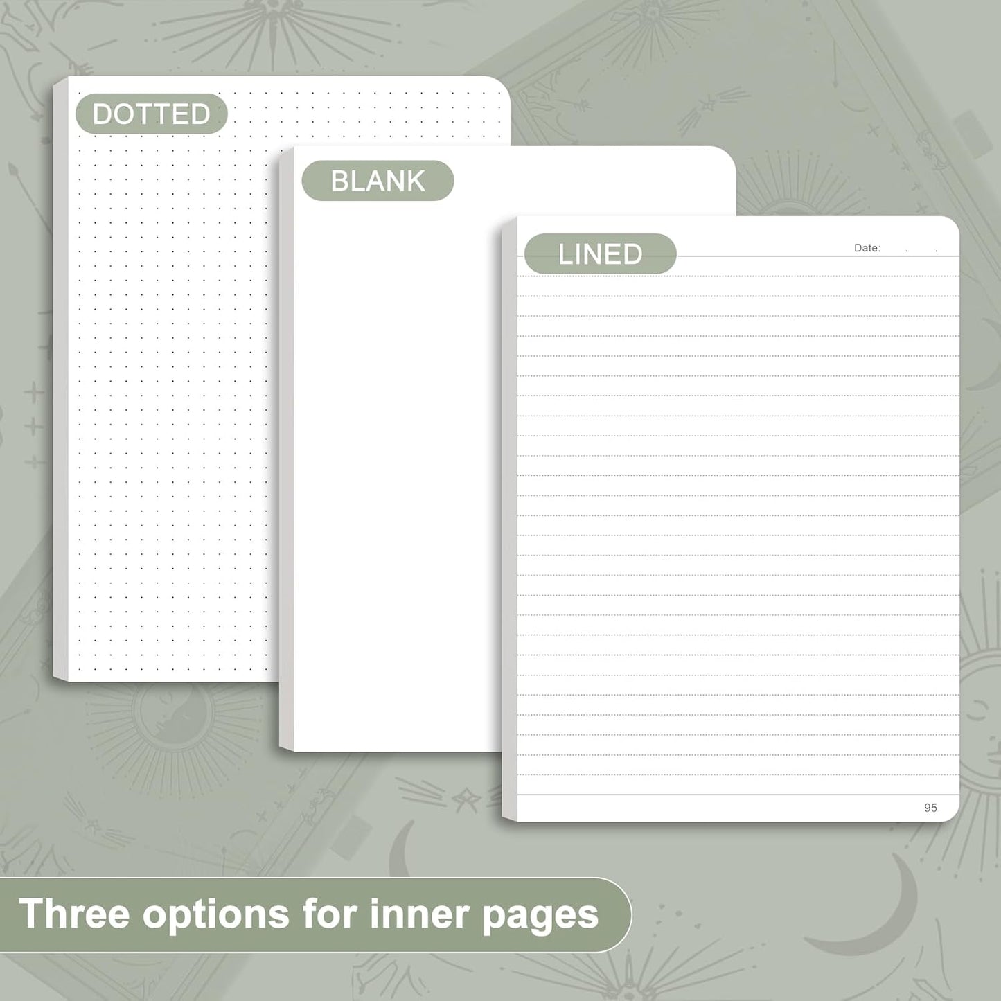 Lined Journal for Women Men, 192 Pages A5 Notebook Journal, Hardcover Notebook with 100Gsm Thick Pages, Leather Note Book for Writing, Travel, Business, Office, Prayer 5.7 x 8.3, Light Green