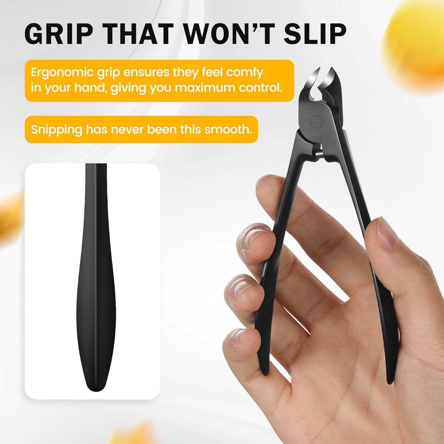 BEZOX Thick Toe Nail Clippers - Comfortable Rebound Thick Spring Toenails Clipper for Thick Nails for Seniors, Precision Fingernail Clippers for Men and Women - Black