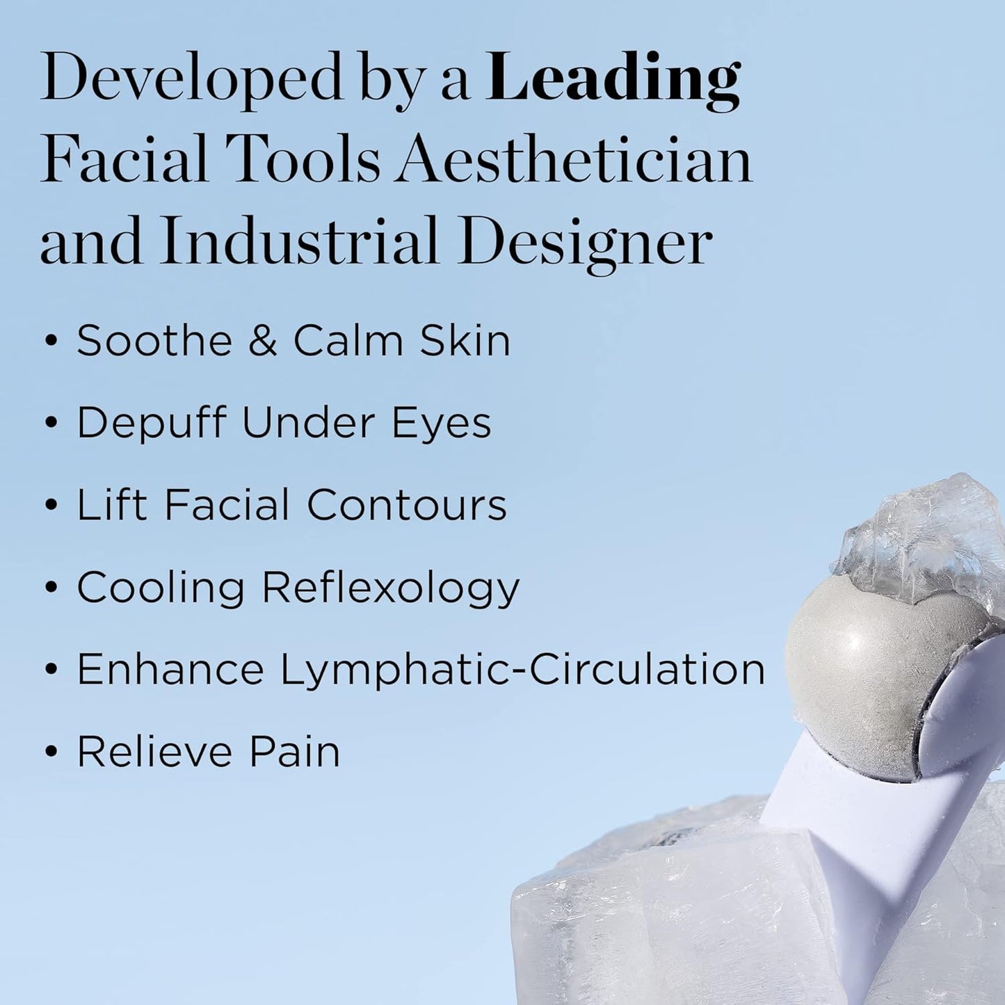 StackedSkincare Ice Roller for Face and Eyes - Stainless Steel Facial Ice Roller for Puffiness, Undereye Bags, Redness, Skin Cooling, and Lymphatic Drainage Massage - Face Roller for Women and Men