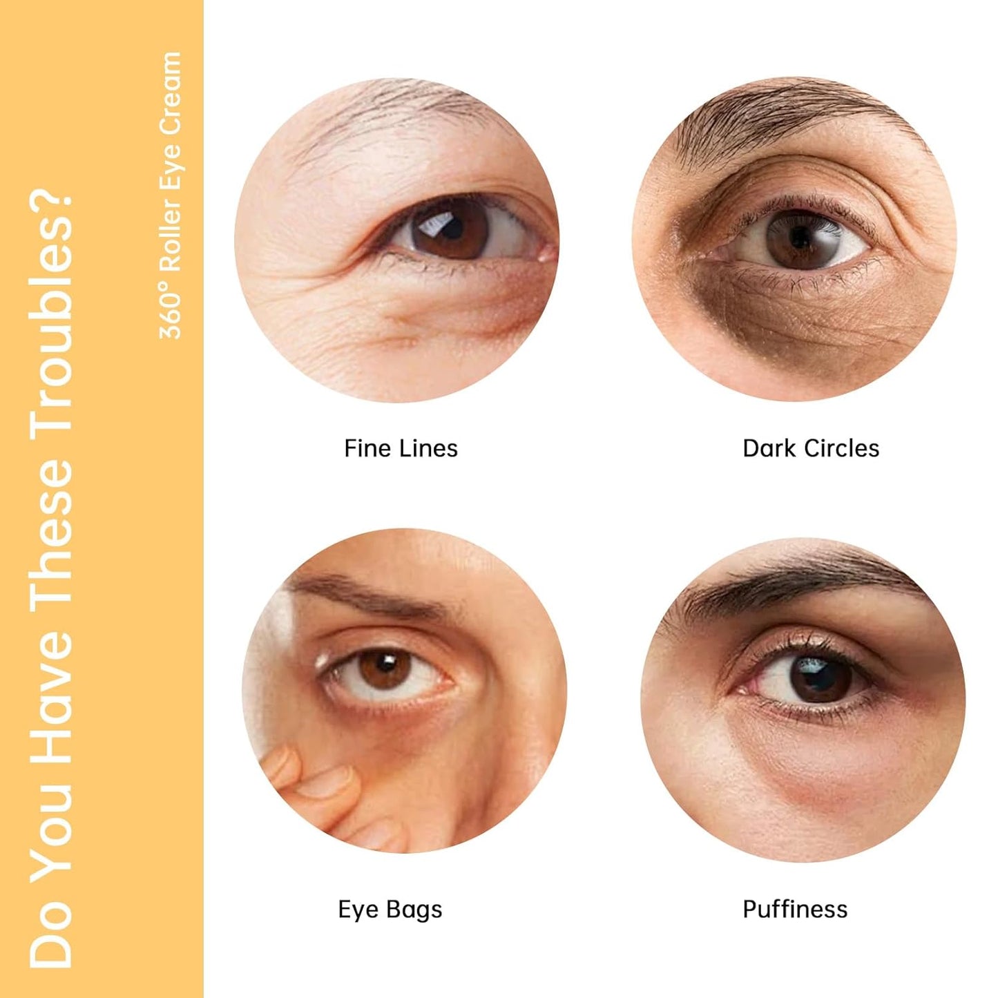 Snail Peptide Eye Cream For Moisturizing, Snail Mucin Under Eye Cream With Niacinamide, Hyaluronic Acid, 17 ML Snail Eye Cream For Dark Circles, Puffiness and Fine Lines.