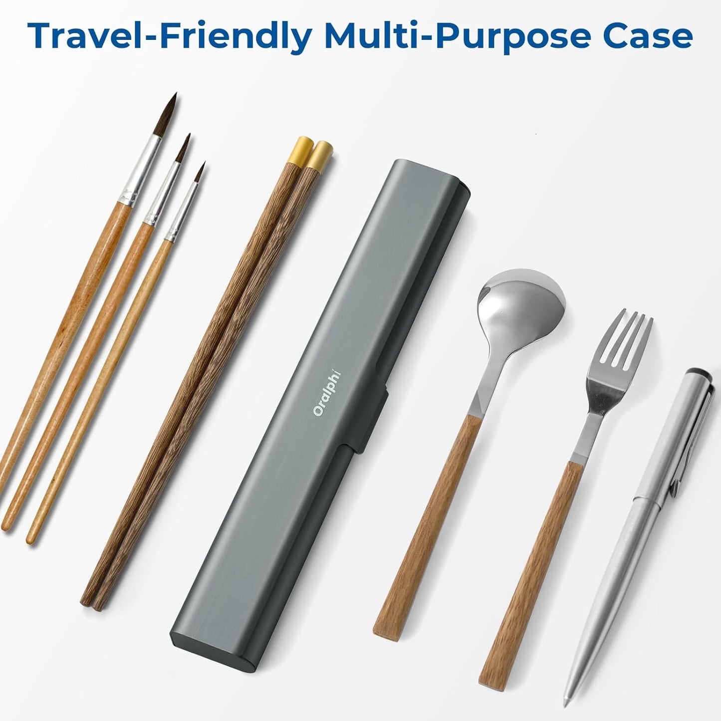 Aluminum Toothbrush Travel Case, Portable Travel Toothbrush Holder, Durable Manual Toothbrush Box Container for Traveling, Bathroom, Camping, Business Trip-Gray Blue