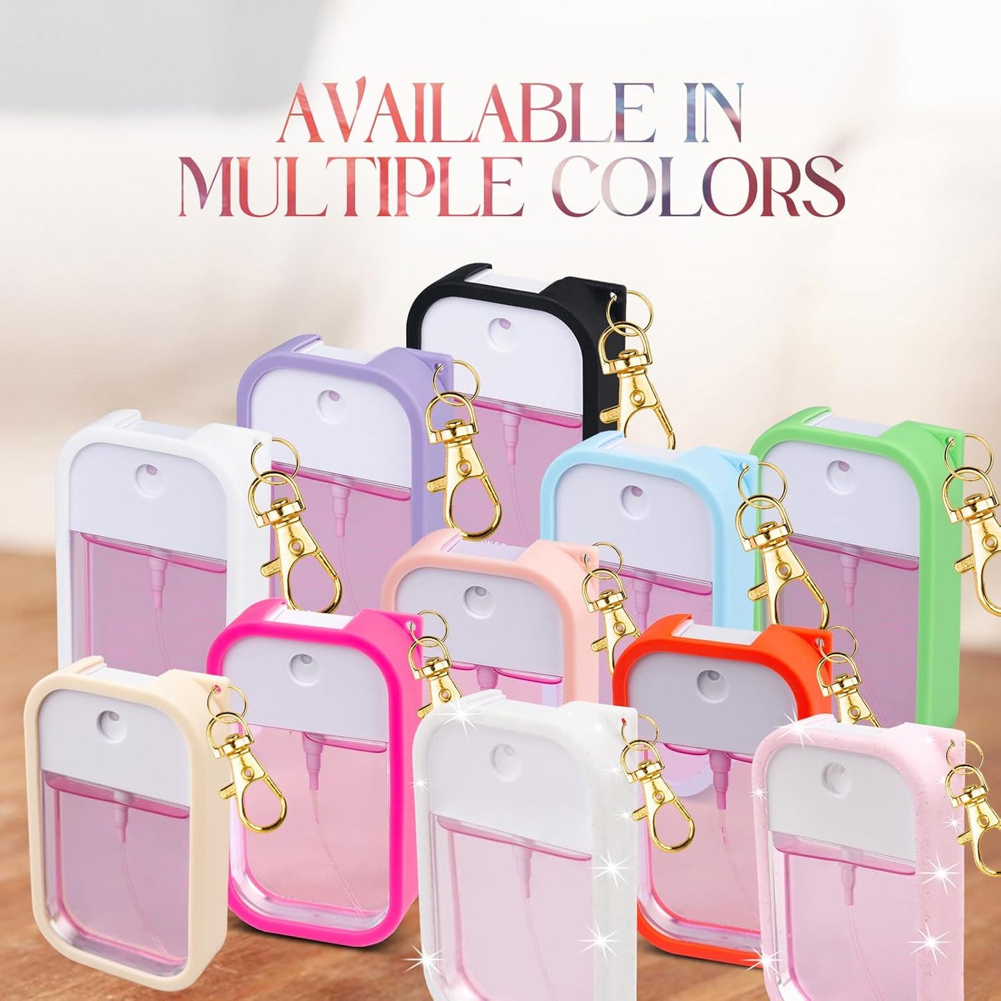 VANEST Silicone Case Compatible with Touchland Hand Sanitizer Spray, Protective Case with Keychain for Spray 1 fl oz