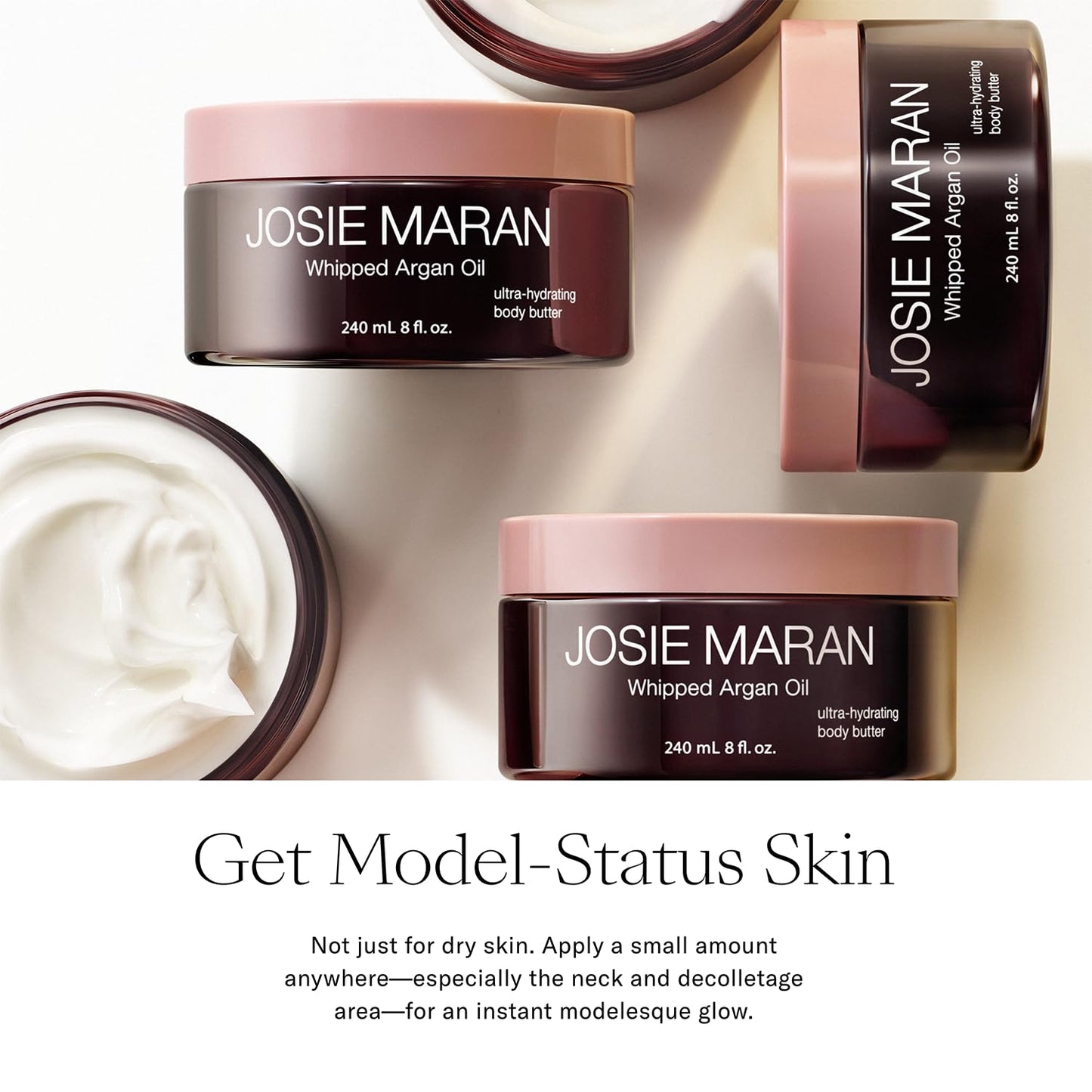 Josie Maran Argan Layering Kit - Whipped Argan Oil Body Butter Gift Set with Prosperity Body Mist - All Over Body Glow, Intense Hydration & Absorbs Quickly - Vanilla Pear (2 Piece Set)