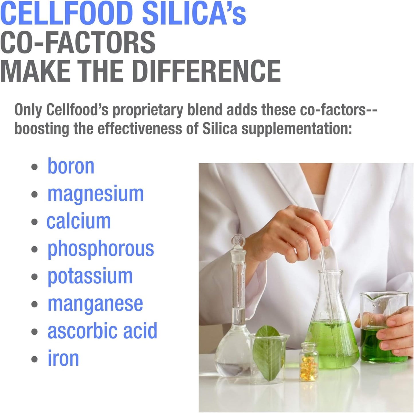 Cellfood Essential Silica Anti-Aging Formula, 4 fl oz - Supports Healthy Bones, Joints, Hair, Skin, Nails, Teeth & Gums - Easy to Absorb Liquid - Gluten Free, Thiaminase Free, Non-GMO - 40-Day Supply
