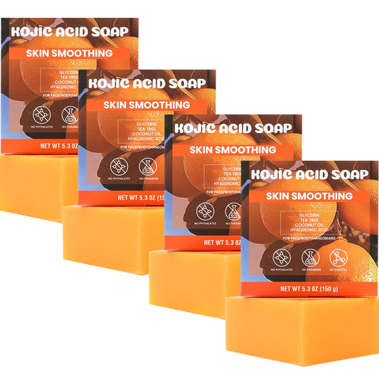 Rinse & Robust Mens Bar Soap 4Pcs Natural Soap Bar Set with Tea Tree & Glycerin, Moisturizing Face Body Hand Beard Wash, Citrus Scent Gift for Men | 5.3 oz of 4 Bars