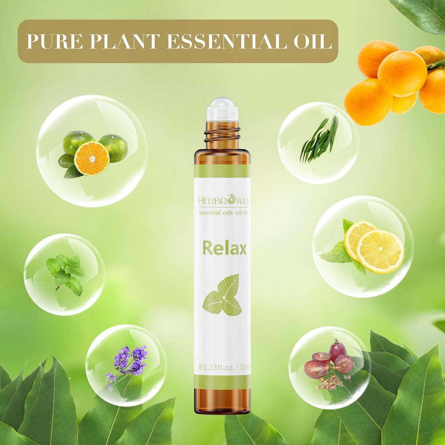 Aromatherapy Essential Oil Roll On Blend Relaxation Gift for Women, Natural and Pure Essentail Oils with Travel Size Roller Ball Bottle (Relax, 1)