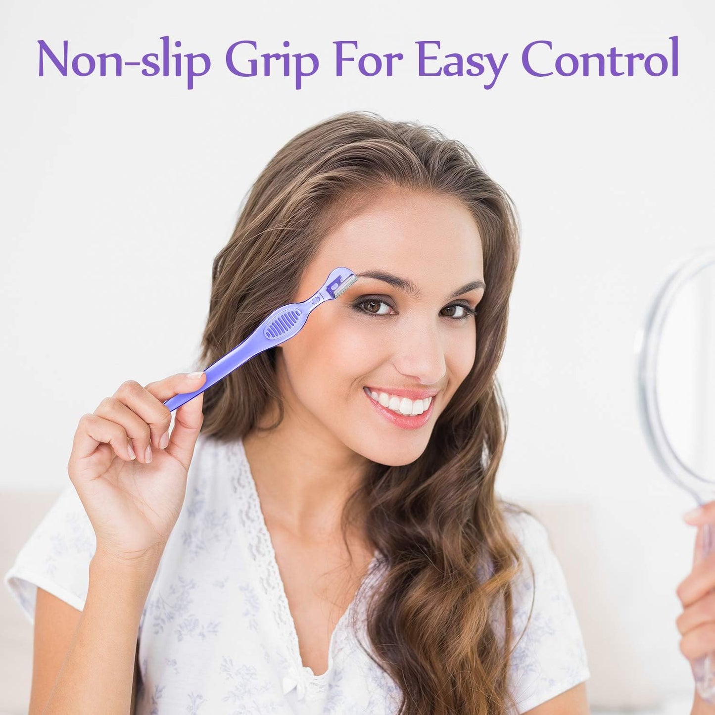 Mudder 21 Pcs Eyebrow Razor Eyebrow Shaver Facial Razor Multipurpose Face Trimmers with Precision Cover for Women Makeup Care Tools(Rose Red, Blue, Purple)