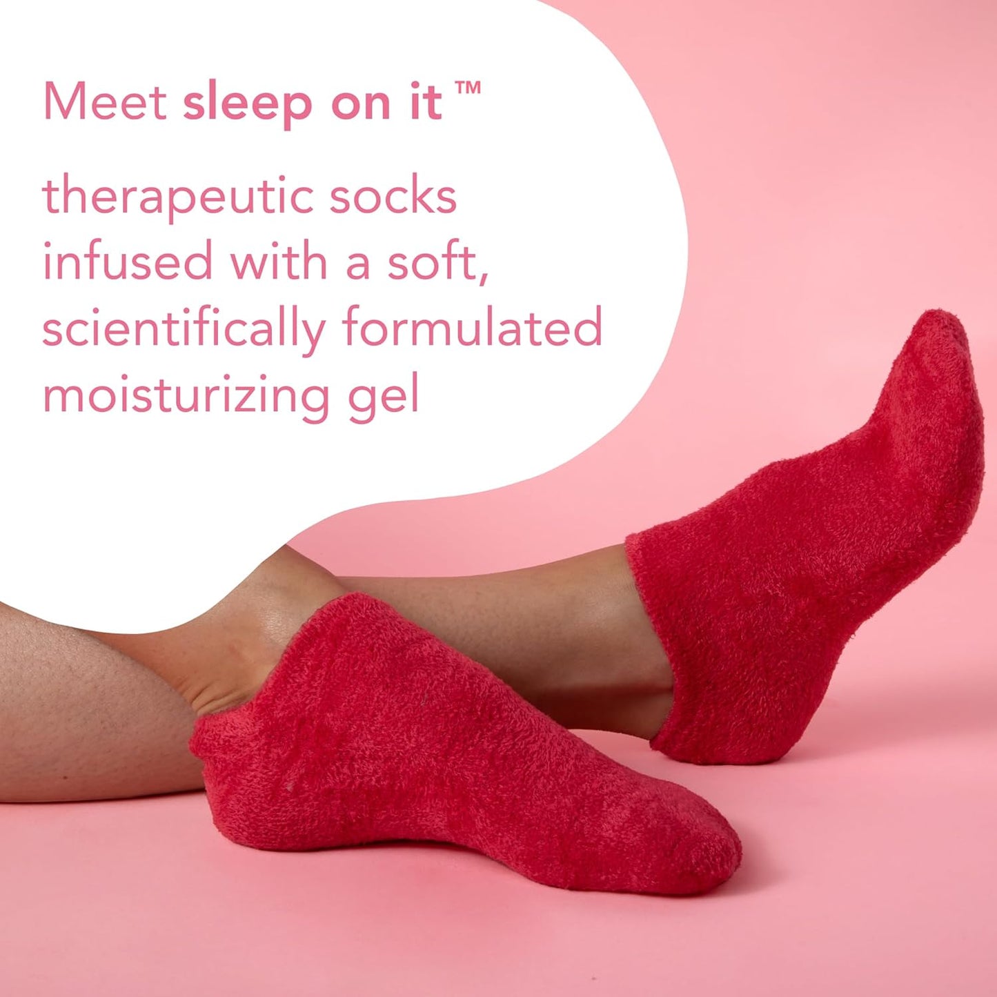 Barefoot Scientist Sleep On It Overnight Moisturizing Gel Socks, Nourish Your Feet, Sole Sisters, Red and Pink, 2 Pack