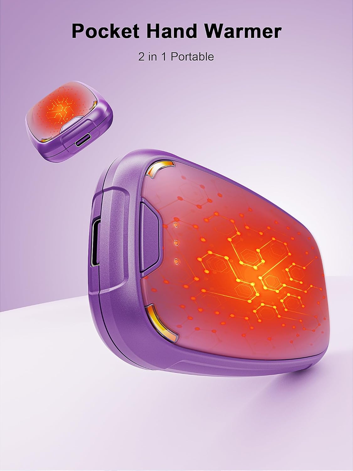 Hand Warmers Rechargeable 2 Pack, Rechargeable Hand Warmer, Pocket Portable Electric Hand Warmer, Reusable Handwarmers, A Winter Christmas Hand-Warming Gift for Work, Camping, Golf, and Hunting