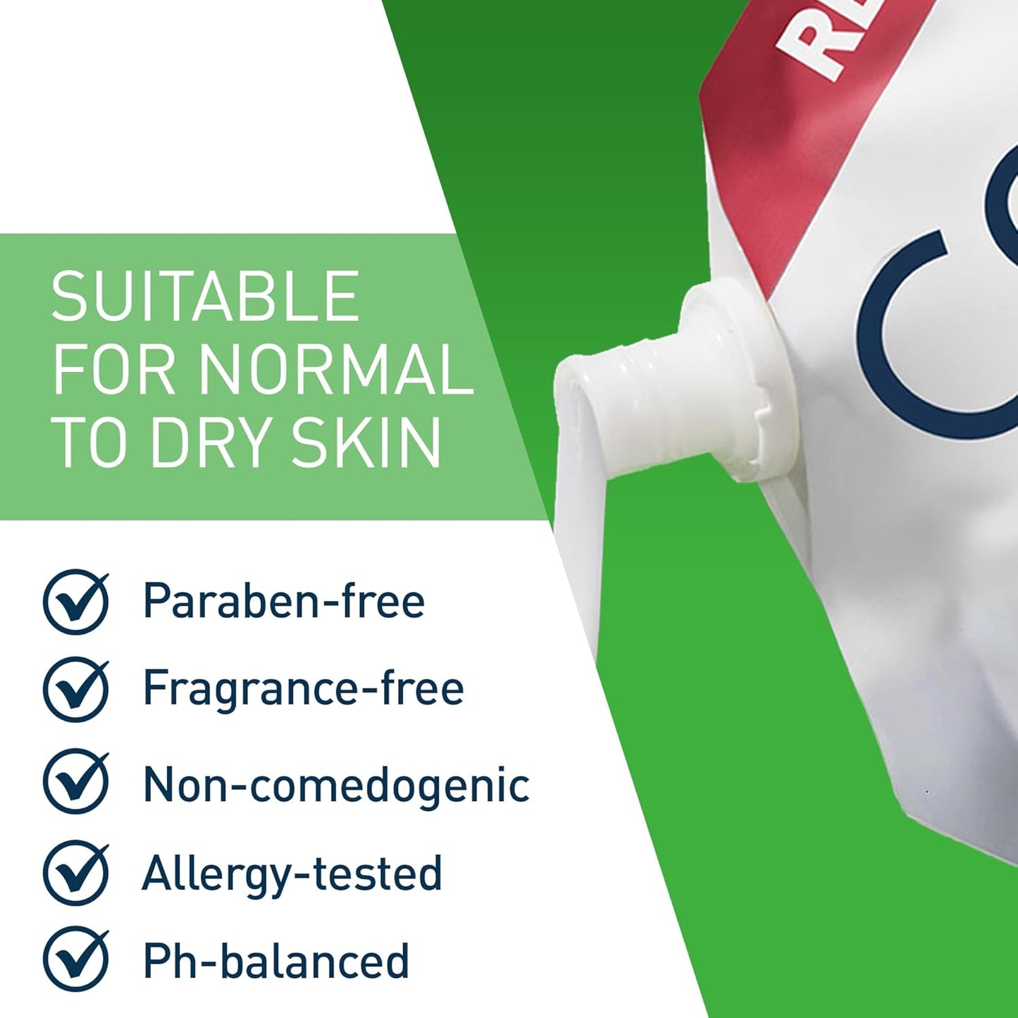 CeraVe Hydrating Cream To Foam Cleanser, Makeup Remover Face Wash For Dry Skin, Foaming Facial Cleanser With Hyaluronic Acid, Normal To Dry Skin, Fragrance Free & Non Comedogenic, 16 Ounce Refill