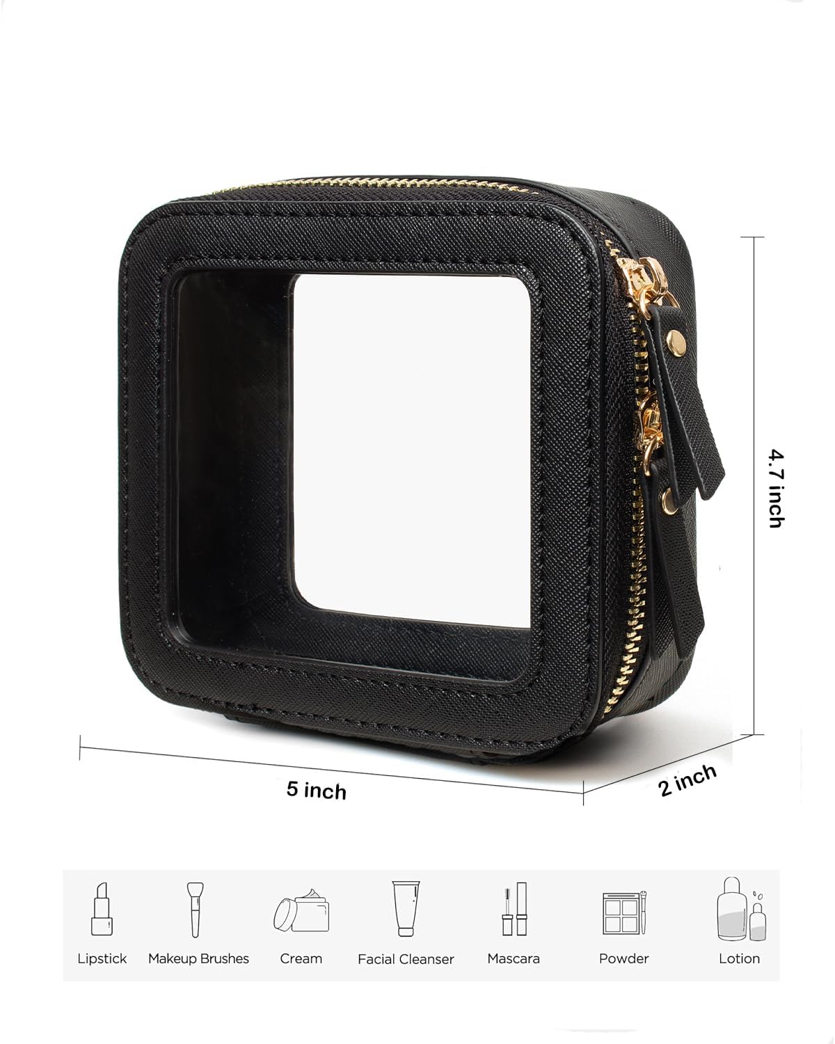 Travel Clear Makeup Bag Set, TSA Approved Cosmetic Bag Case with Zipper Portable Makeup Pouch Toiletry Bag Women Traveling Cosmetic Organizer Storage Bag Car Organizer Car Essentials for Women