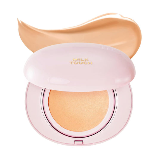 milktouch Cushion Foundation, 24H Flawless Skin, Radiant Shine, No Oxidation, Long-Lasting, Non-Creasing, 60% Hydrating Skincare Infused Korean Foundation, Valentines Gifts (24N Sand Beige)
