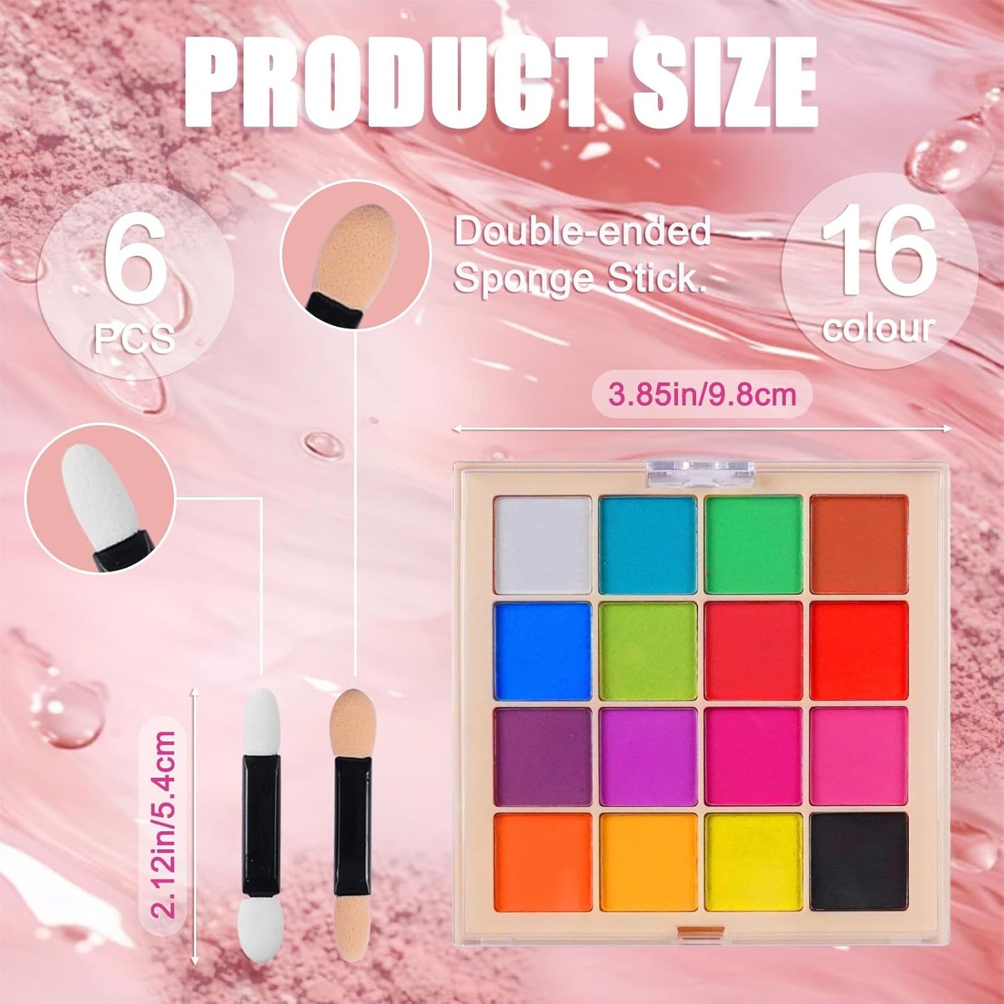 16 Colors Nail Pigment Powder Palette, Ombre Nails Set Colored Nail Powder Pigmentos para Uñas, French Aura Nail Art Palette Long-lasting Manicure DIY Accessories