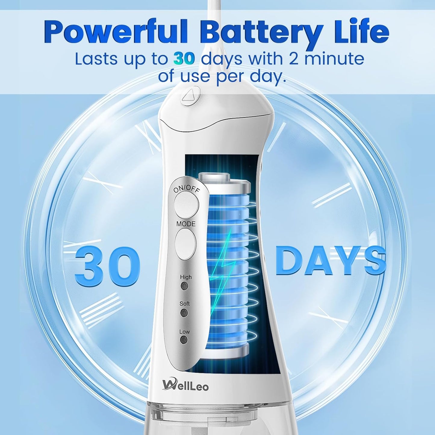 Water Flosser for Teeth, Portable Oral Irrigator Rechargeable Water Dental Flosser Pick with High Pressure 5 Jet Tips, IPX7 Travel Water Flossing for Brace Teeth Cleaner Gum Care