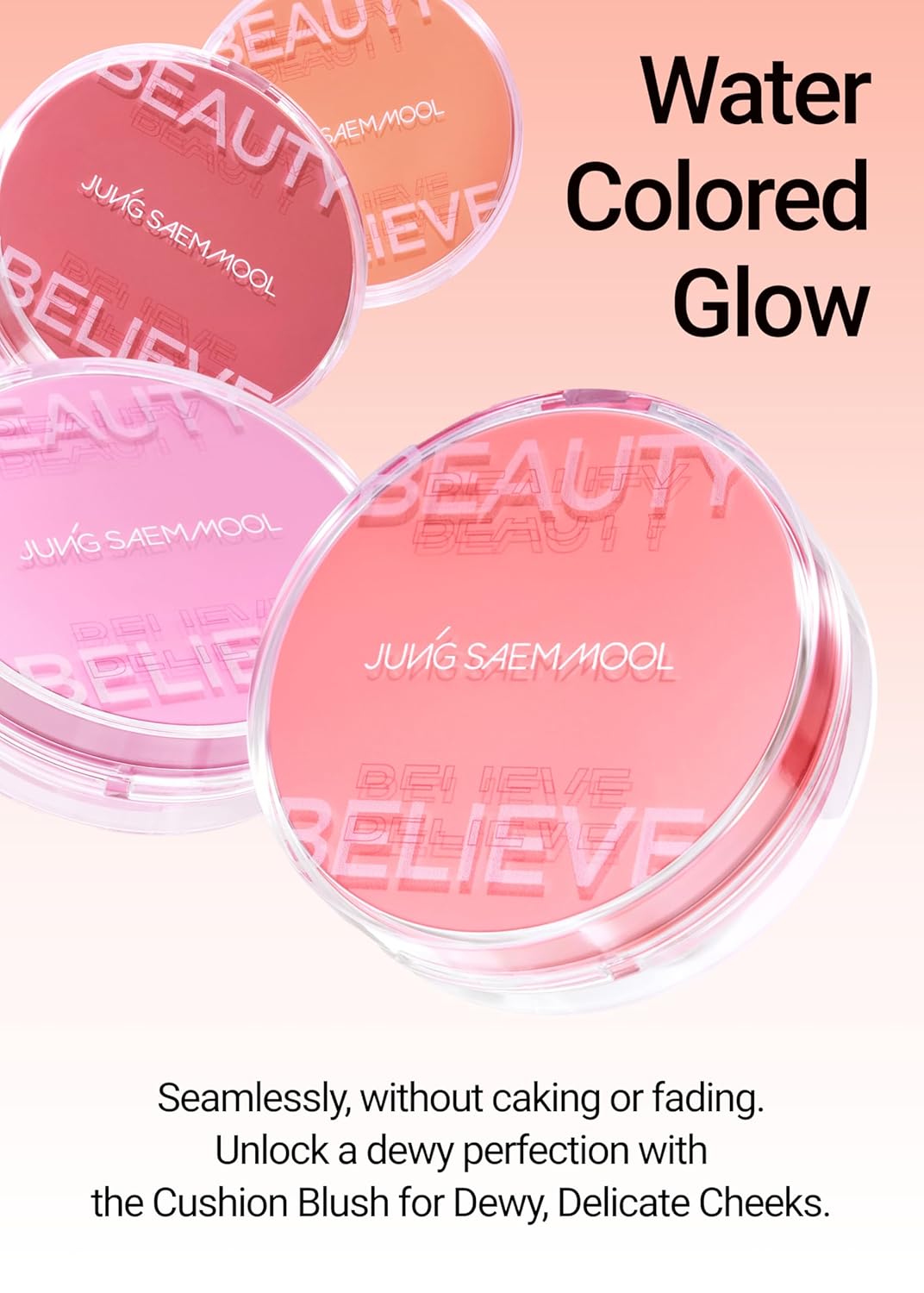 JUNGSAEMMOOL Artist Cushion Blush (Peach Nectar) | Easy to Blend, Lightweight, Hydrating Korean Makeup Cushion Blush for Dewy & Glowing Cheeks