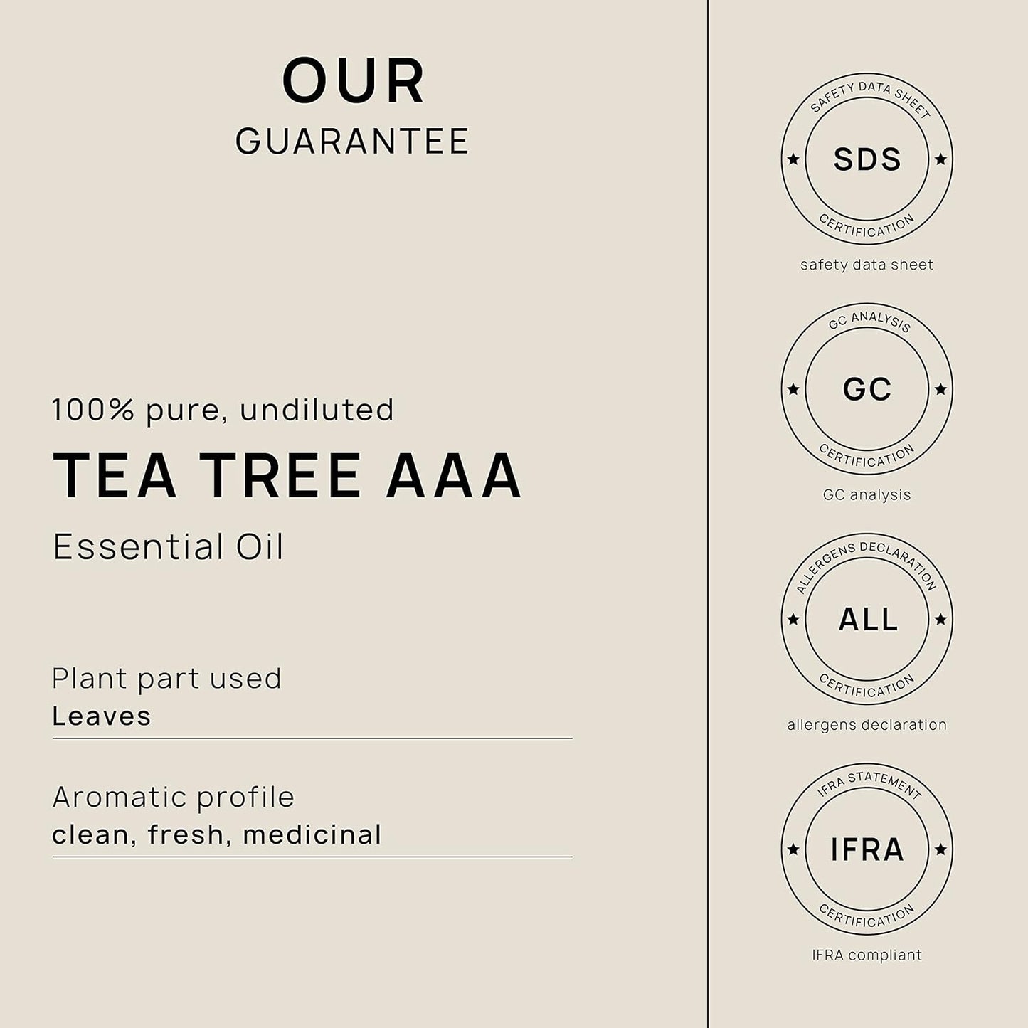 VINEVIDA Tea Tree Essential Oil - Undiluted, 10 mL - Candle Oil Scent - DIY Candle Scents - Safe for Soap Making & Skin