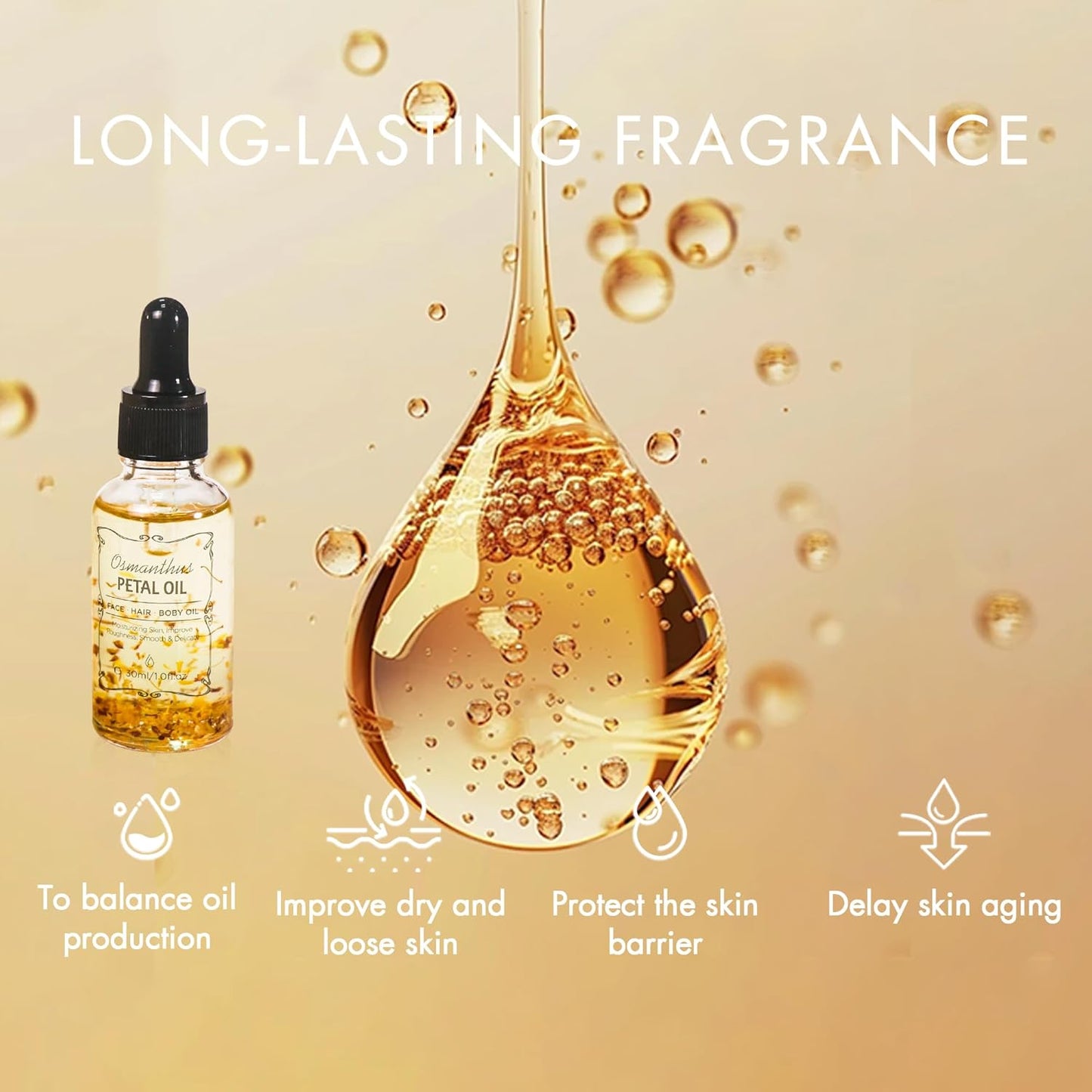 Calendula Essential Oil with Flower Petal, Sunflower Seed, Olive Fruit Natural Massage Oils for Nails, Hair, Body, Face Moisturizing Skincare Oil Serum Dry Hair Strengthening Treatment All Types 30ml