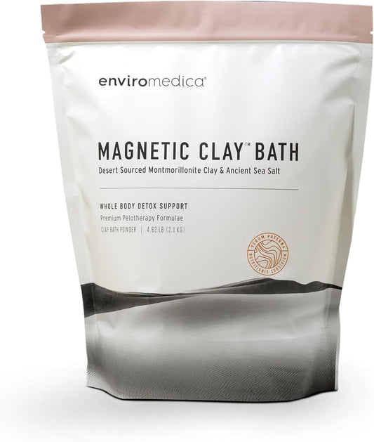 Enviromedica Magnetic Bentonite Clay Bath - Sodium & Calcium Bentonite Clay Bath Soak Powder with Himalayan Salt, Rejuvenating and Cleansing Body, Foot or Clay Mask for Face, 500g