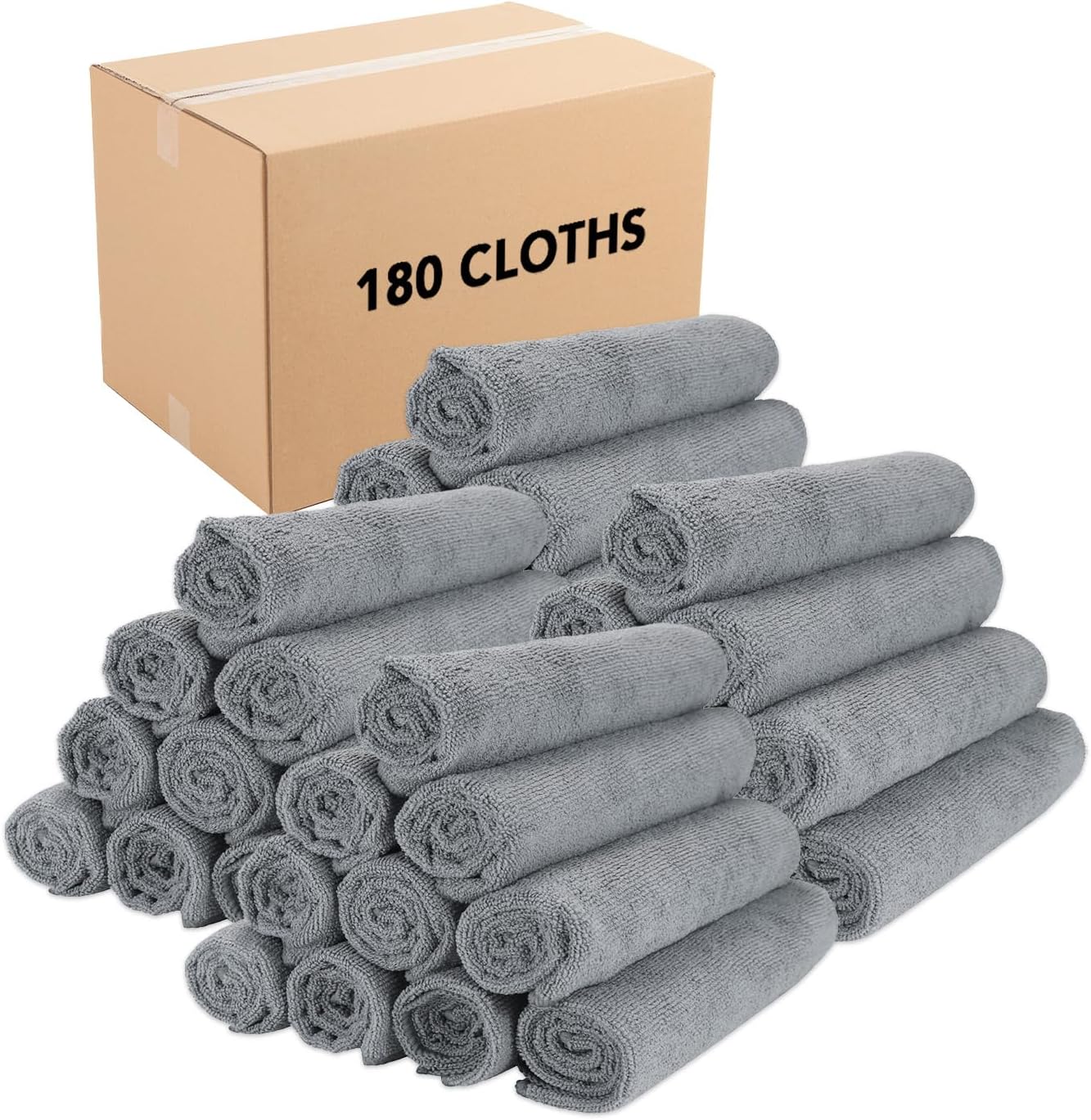 Arkwright Microfiber Gym Towel - Bulk Case of 180 - Super Soft, Quick Dry Workout Sweat Towels, 300 GSM Lightweight & Absorbent for Sports, Working Out, Yoga, and Spa, 16 x 27 in, Grey