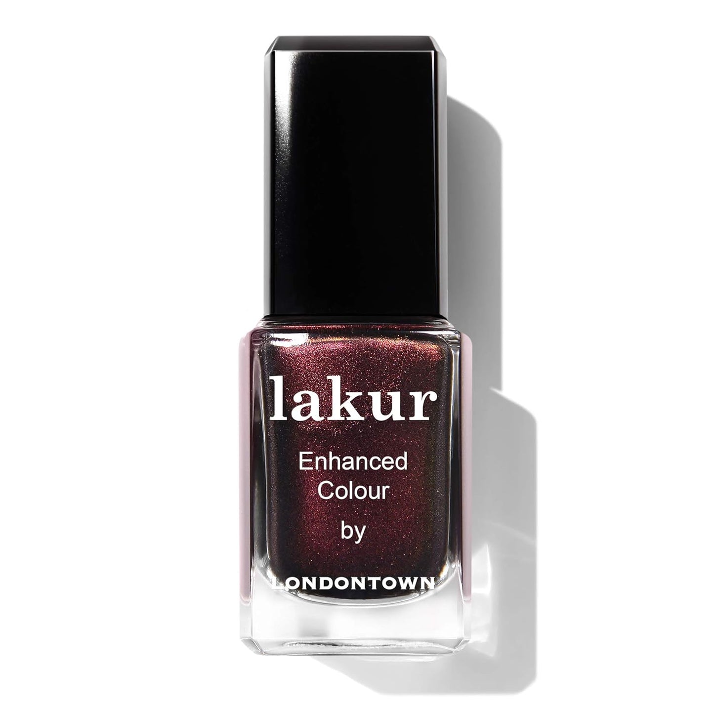 LONDONTOWN lakur Nail Polish - Chip-Resistant, Non-Toxic, Conditions & Hydrates Nails | Glittery Metallic Red Shimmer, Cockney Glam, .40 fl oz