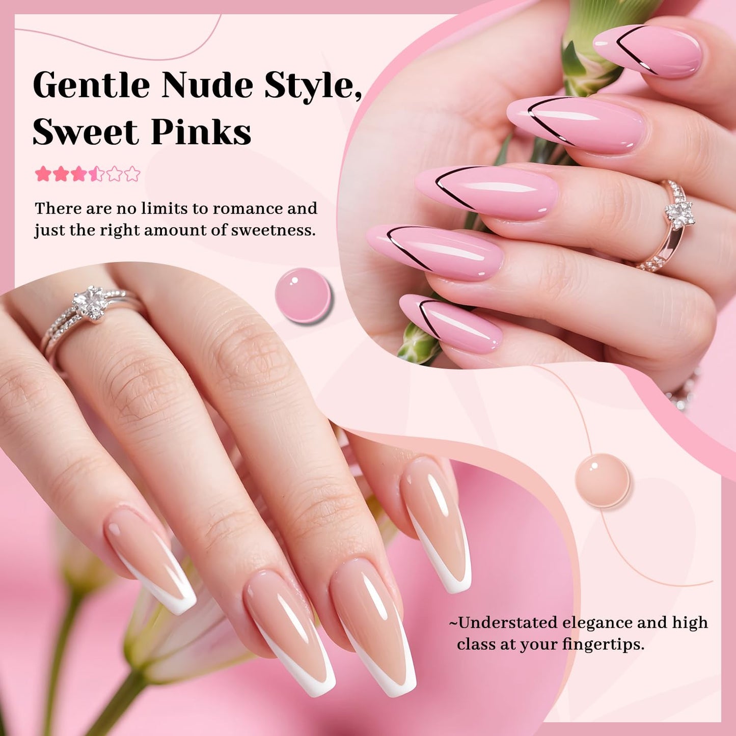 JODSONE 12 Bottles Gel Nail Polish Set Base Coat Glossy Top Coat Fast Drying Long Lasting Soak Off Wipe Free