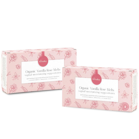 Femallay Organic Vaginal Moisturizing Suppositories – Rose 2 Pack – 100% Natural Relief for Dryness, Odor & Daily Feminine Discomfort – 14 Count + Applicator
