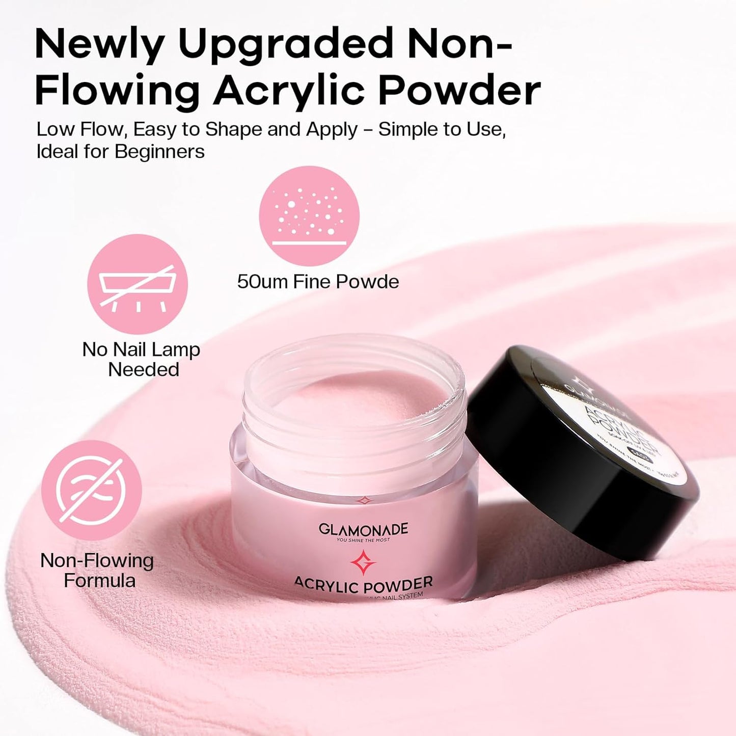 Acrylic Nail Kit for Beginners: Clear Pink Acrylic Powder Set Professional Nails Kit Acrylic Set with UV Light and Glitter Powder for Home DIY