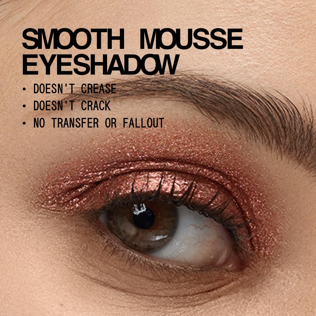 aboutface Fractal Glitter Eye Paint Digital Demise – Smudge-Proof, Long-Lasting Liquid Eyeshadow – Intense Sparkle with Mousse Texture – Vegan, Cruelty-Free – 0.13oz (Cinnamon)