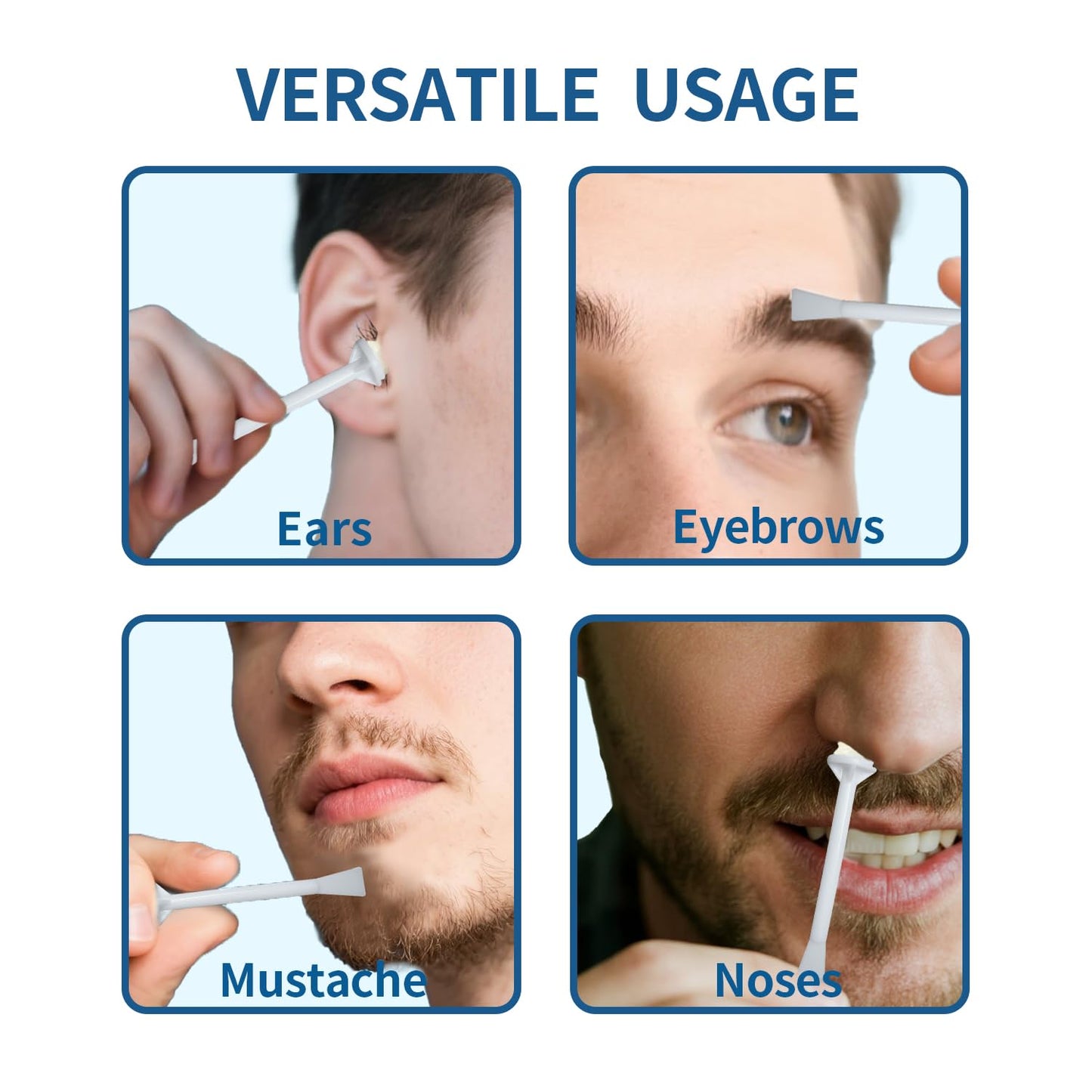 Nose Wax Sticks - 100 Pcs Plastic Nasal Cleaning & Hair Removal Applicators for Nostril, Eyebrow Grooming for Men and Women