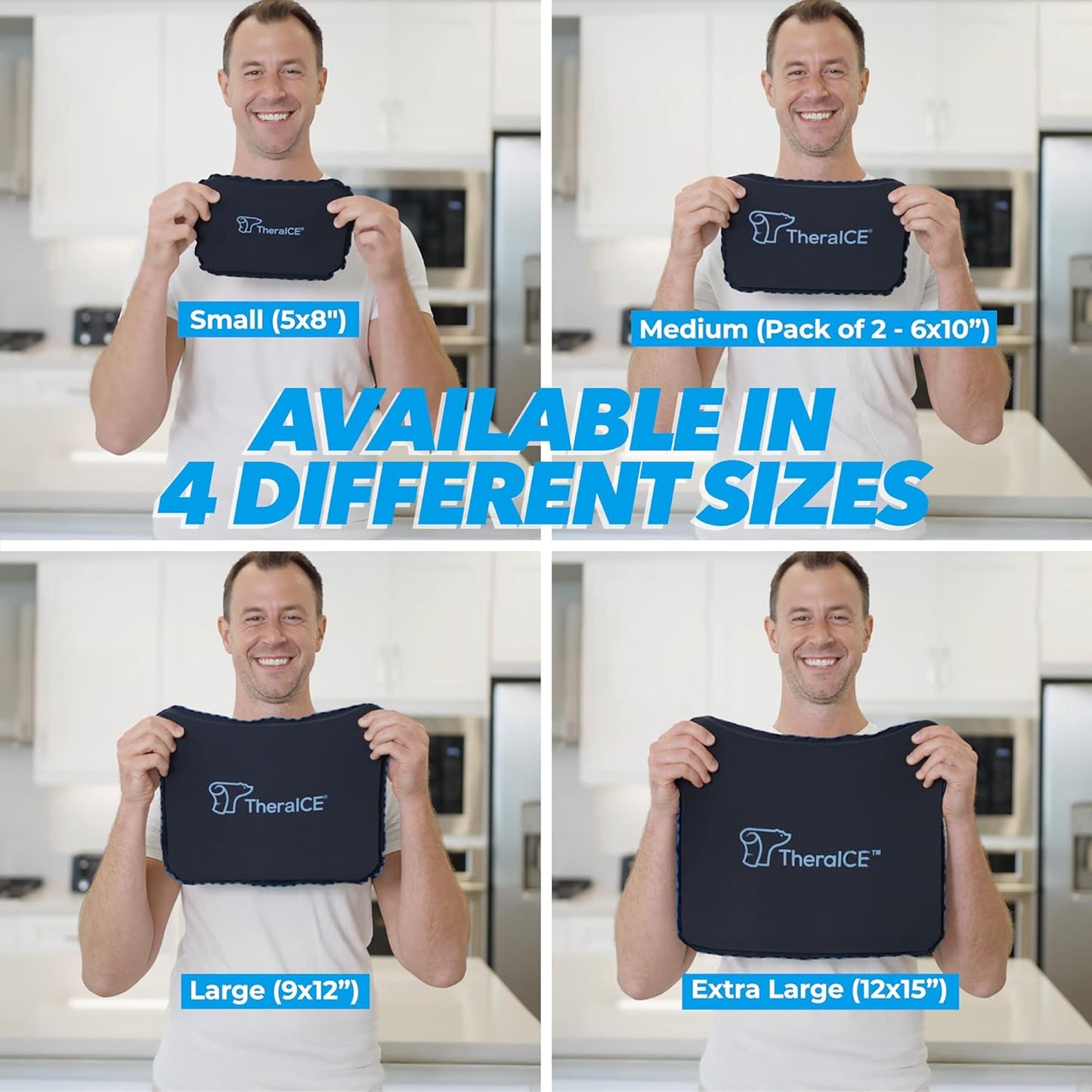 TheraICE PROpack Ice Pack for Injuries, Reusable Soft Multipurpose Cold Gel Ice Pack for Muscular Back Pain, Shoulder, Hip, Knee - Flexible Cold Compress Wrap for Minor Aches & Pains - 6 x 10-2 Pack