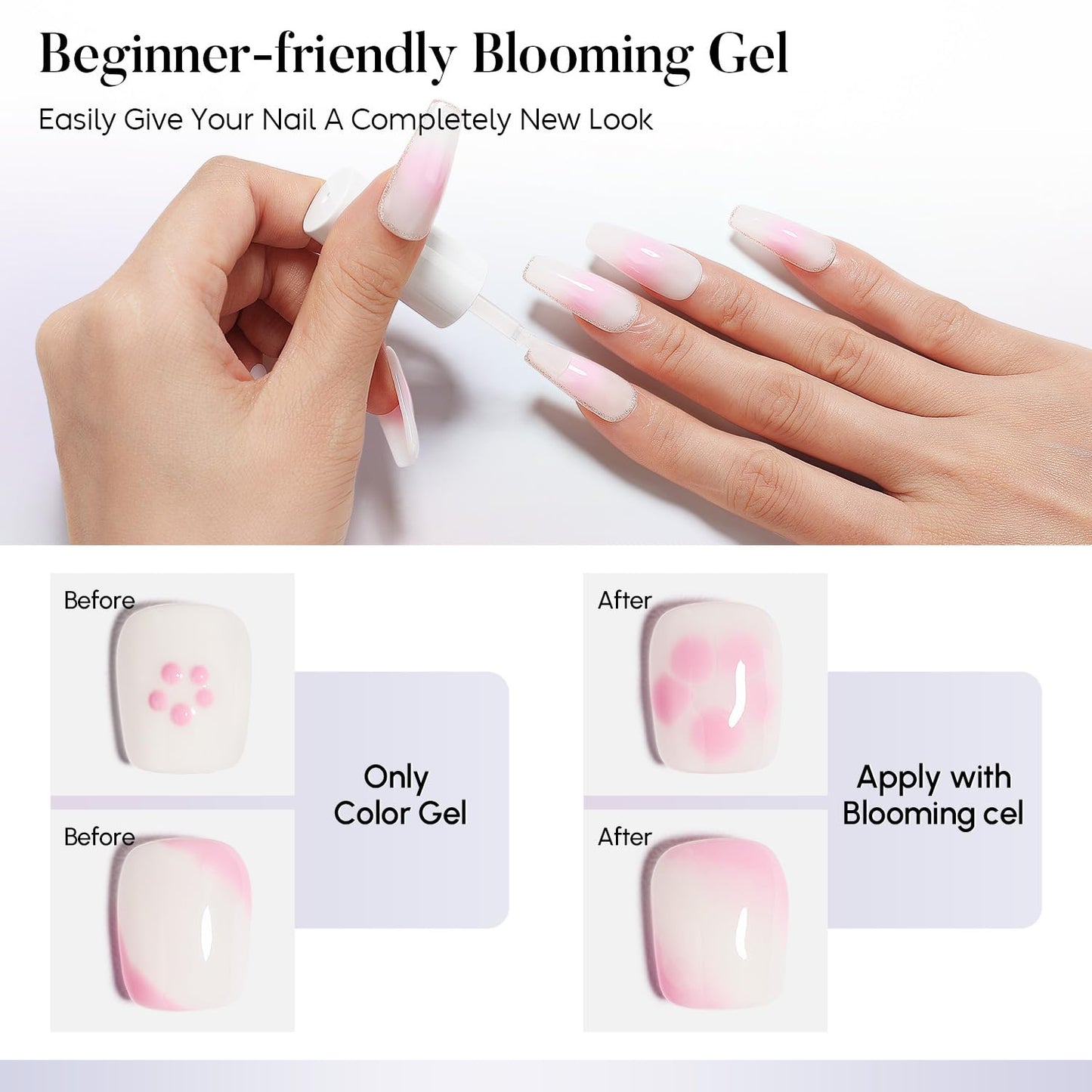 AIMEILI Nail Dehydrator Primer Nail Glue Blooming for Gel Nail Polish 4pcs, Cruelty Free, Vegan, U V LED Nail Art