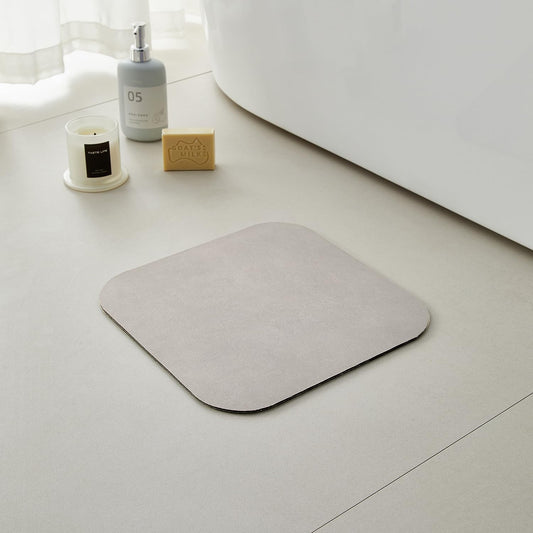 Small Bathroom Mat Quick Dry, Bathroom Rugs Non Slip Washable Thin Absorbent Bath Mat Fits Under Door Bathroom Floor Mat Perfect for Bath, Shower, or Sink 12"x12" Light Grey