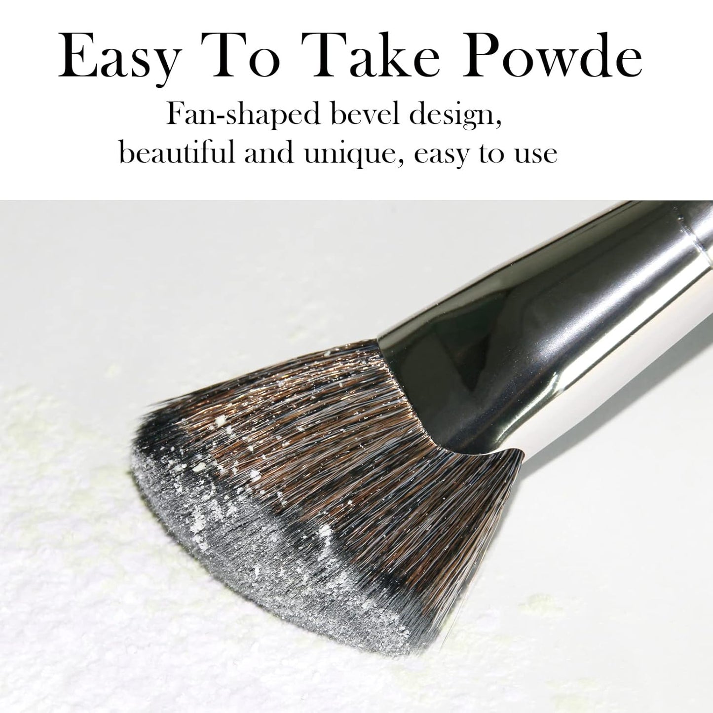 Foundation Brush Triangle Powder Brush Banidy Angled Makeup Brush Fan Contour Brush Professional Blush Brush Bronzer Brush for Liquid,Cream Mineral,Powder