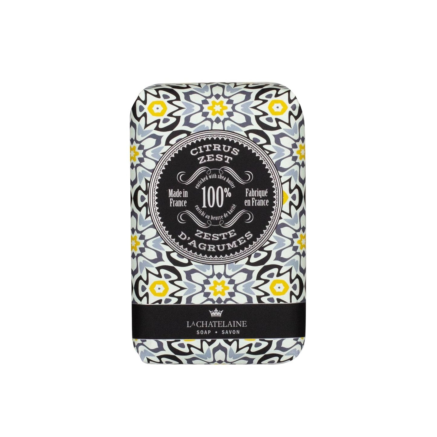 La Chatelaine Soap Supply Tin Gift Set |Unisex, Men, Women| Plant-based shea butter bar soaps | Made in France | Natural and Organic | Large soap bars | Set of 6, 8.8 oz./250g bars - Red Mosaic