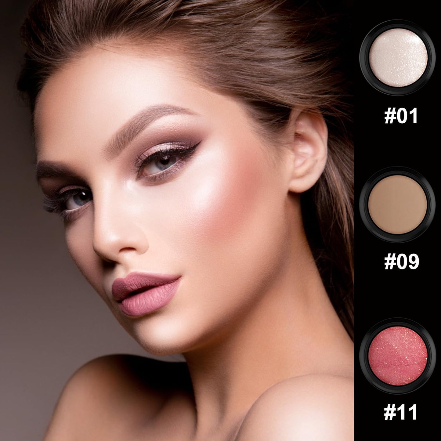 3 Pcs Cream Contour Stick Makeup Kit, Shades with Highlighter, Blush and Bronzer Contour Stick for Sculpt the Cheeks, Waterproof, Matte & Dewy Finish (Light,#01+#09+#11)