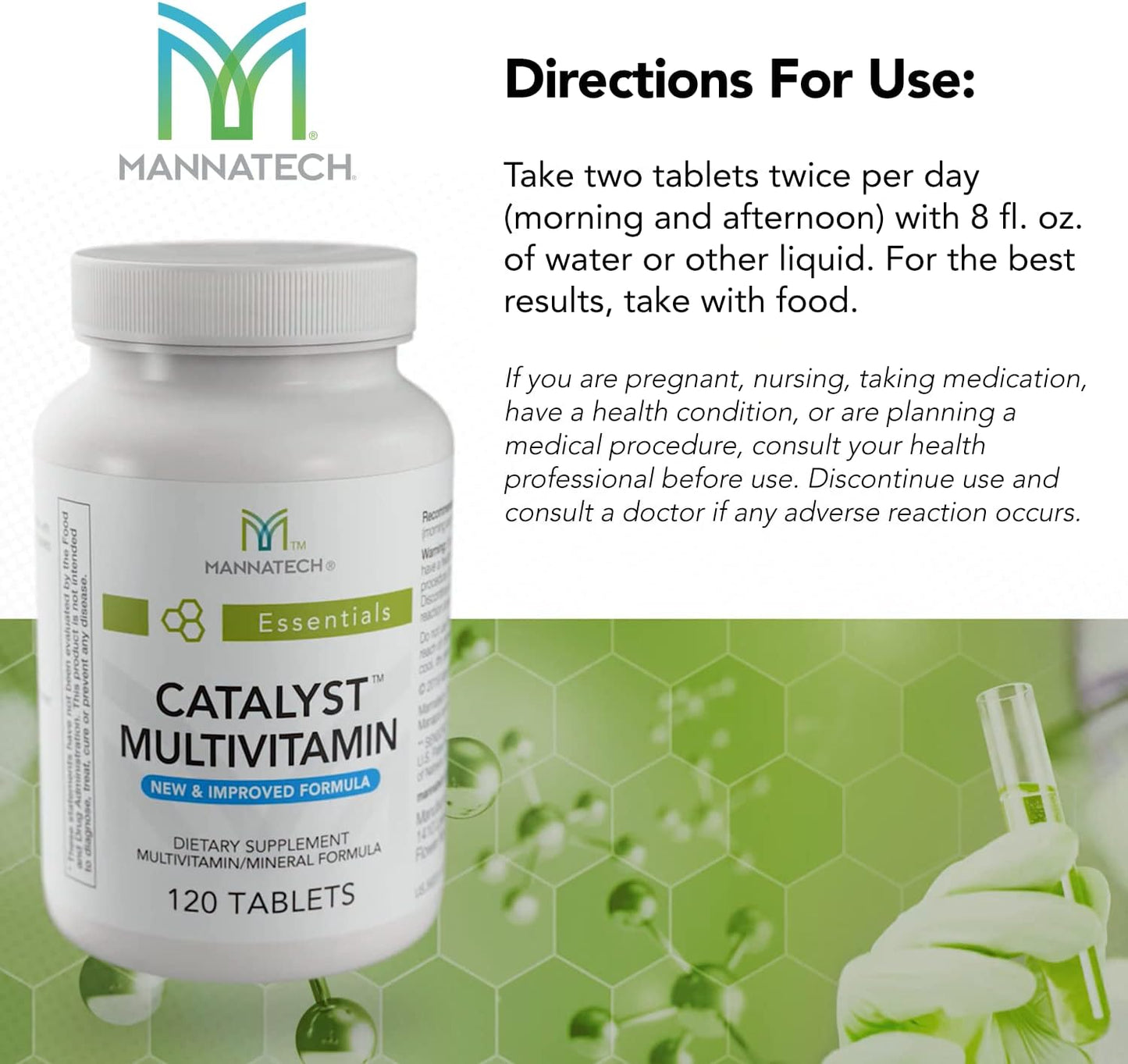 Mannatech Catalyst Multivitamin 120 Tablets, Maximize Your Multivitamin. Provides Antioxidants Vitamin A, Vitamin C, and Vitamin E, Now with Ashwagandha to Support You Physically and Emotionally