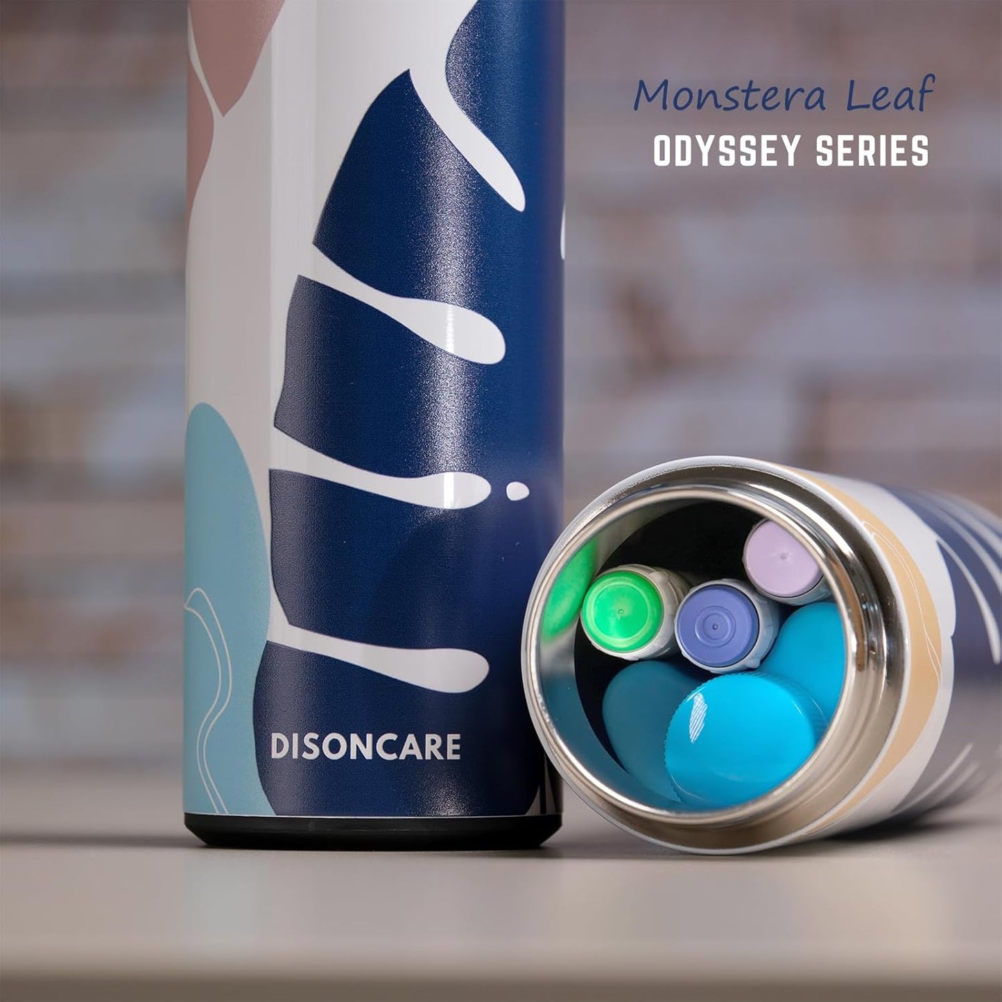 DISONCARE Odyssey 60H 3 Insulin Pens Cooler Travel Case Medication Cooler for Travel TSA Approved Diabetic Insulina EpiPen Carry Case Medicine Bag Ice Pack with Medical Tag(Monstera)