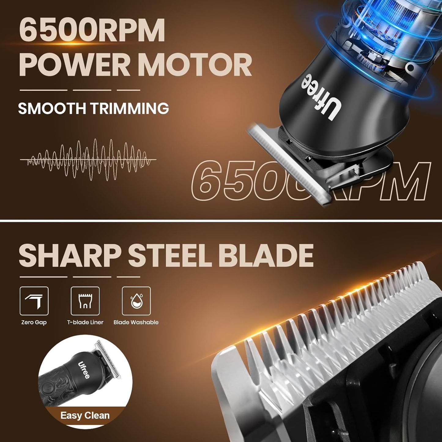 Ufree Beard Trimmer for Men, Foil Shaver Electric Razor, Shavers for Body Face Nose Ear, Cordless Hair Trimmer, Professional Hair Clippers, Mustache Grooming Kit Birthday Gifts for Men