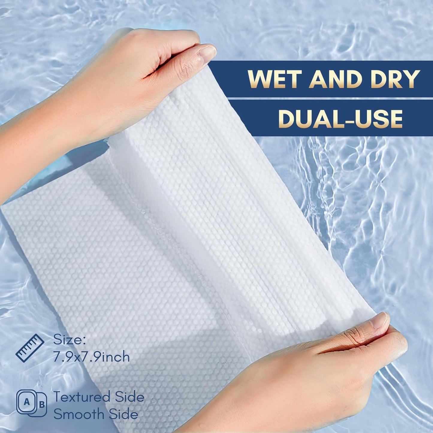 PoeticEHome Face Towel Disposable - Ultra Soft Cotton Tissue Dry Wipes - Lint Free Facial Cleansing Cloths